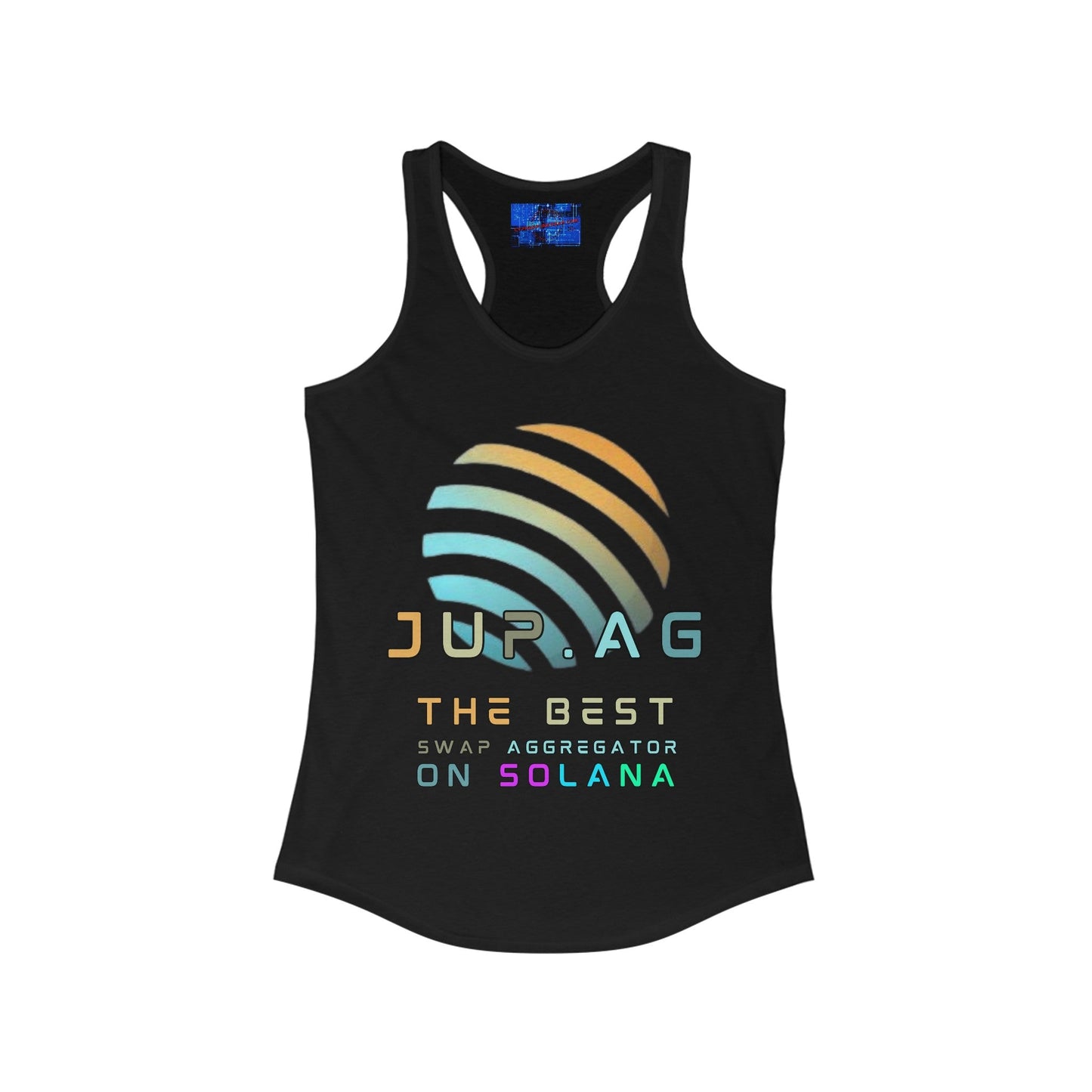 Jupiter (JUP) the best aggregator on Solana Women's Racerback Tank Top by cypherpunkgear – cypherpunkgear.com | Cypherpunk Merch