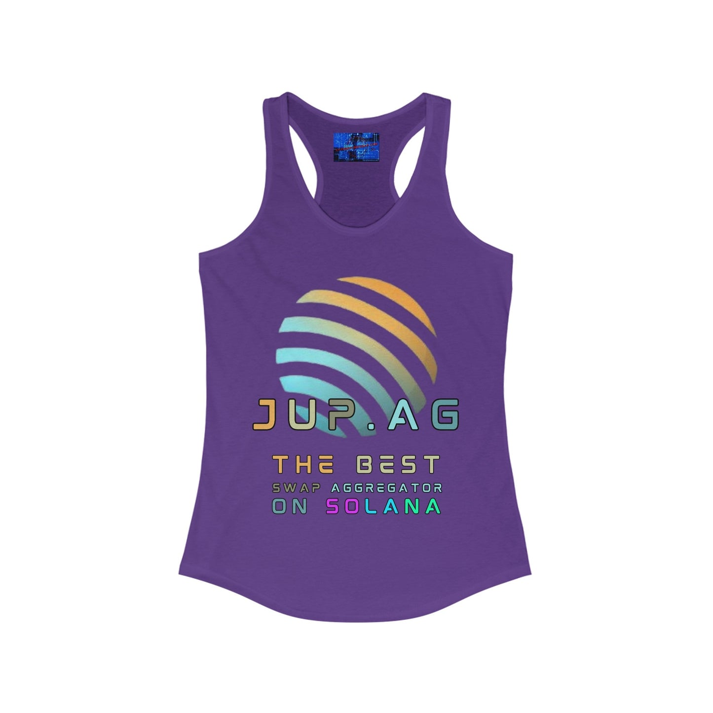 Jupiter (JUP) the best aggregator on Solana Women's Racerback Tank Top by cypherpunkgear – cypherpunkgear.com | Cypherpunk Merch