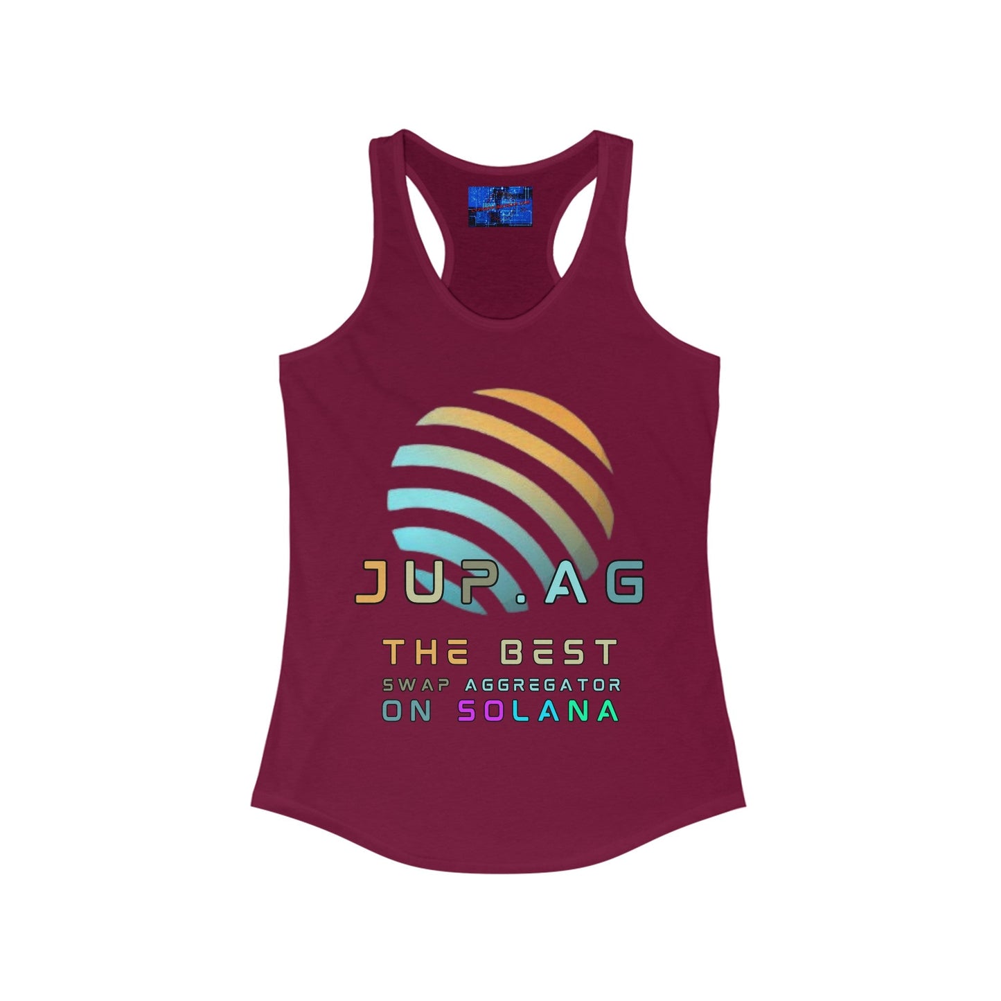Jupiter (JUP) the best aggregator on Solana Women's Racerback Tank Top by cypherpunkgear – cypherpunkgear.com | Cypherpunk Merch