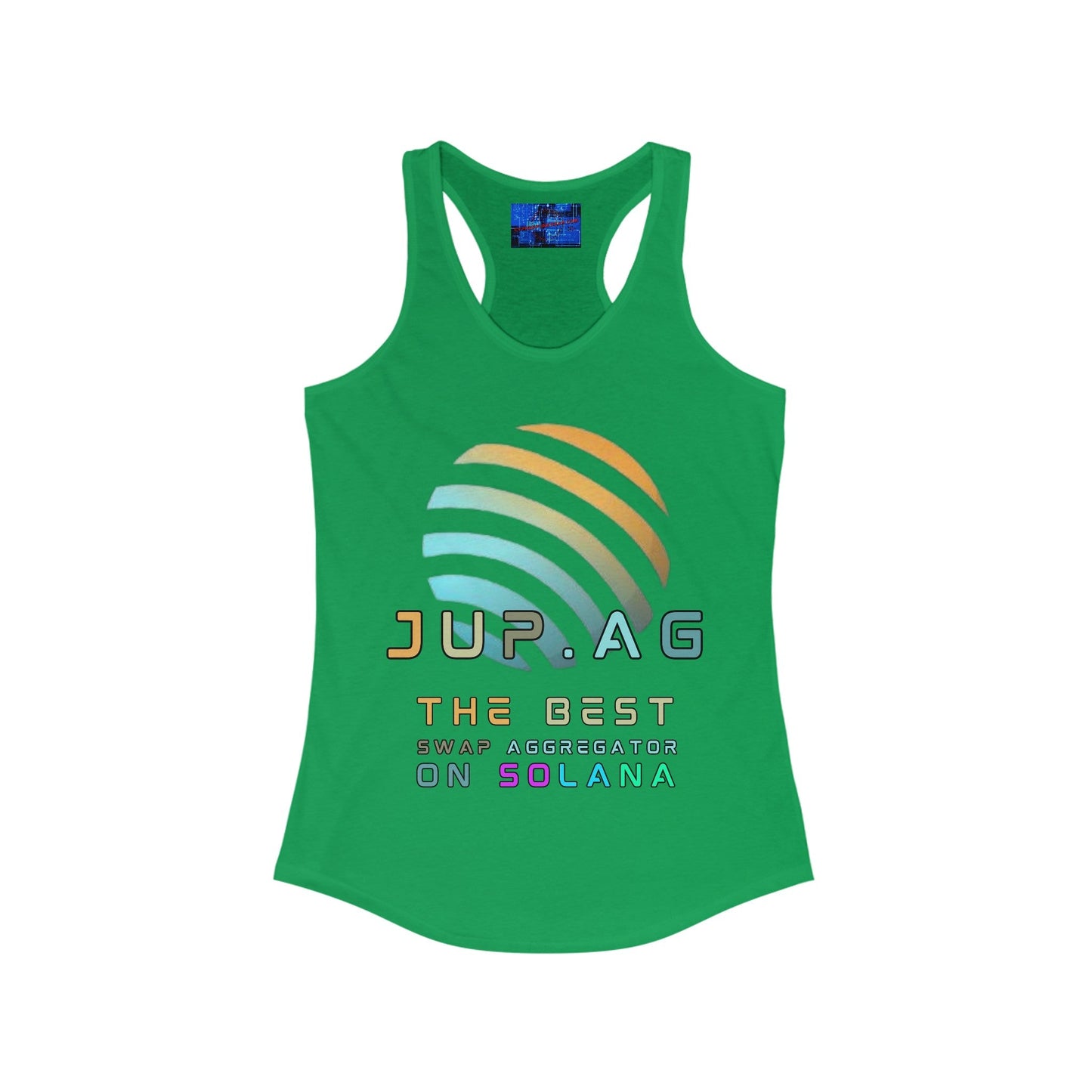 Jupiter (JUP) the best aggregator on Solana Women's Racerback Tank Top by cypherpunkgear – cypherpunkgear.com | Cypherpunk Merch