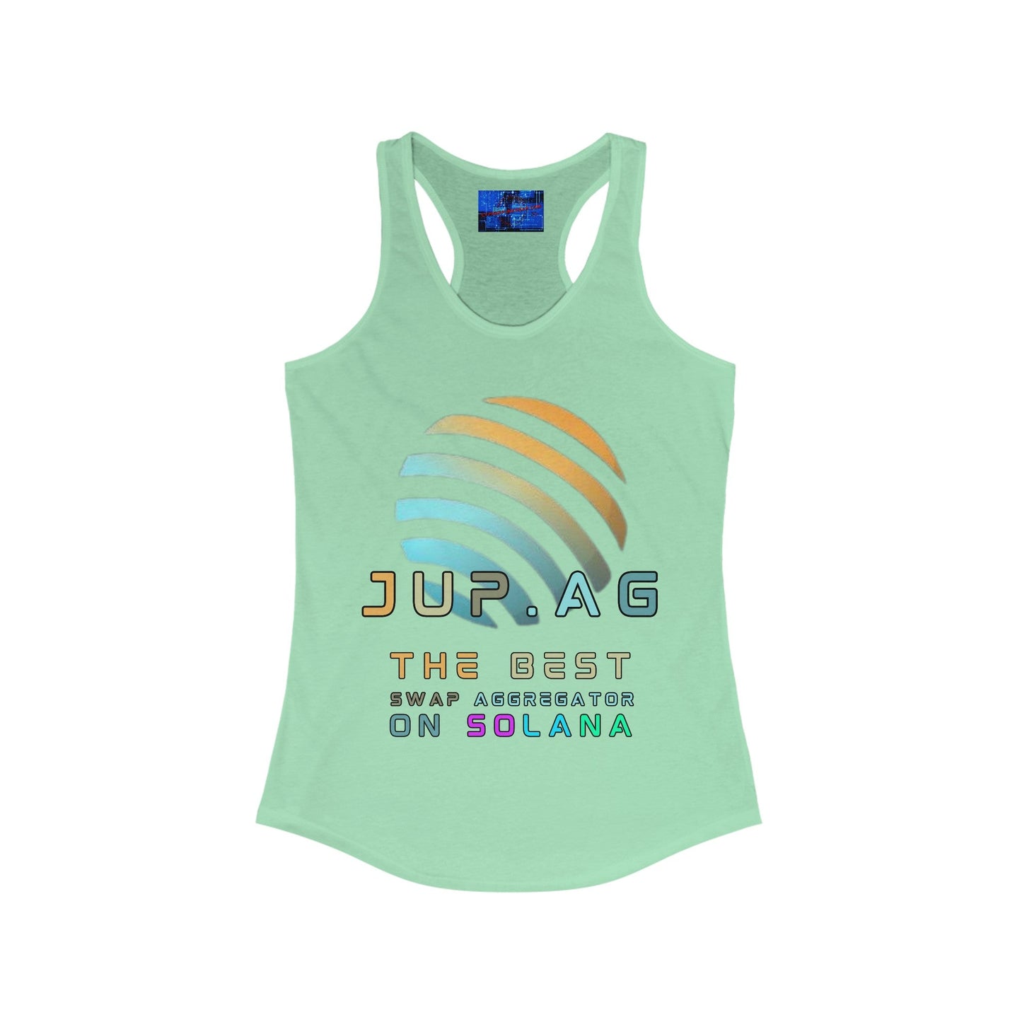 Jupiter (JUP) the best aggregator on Solana Women's Racerback Tank Top by cypherpunkgear – cypherpunkgear.com | Cypherpunk Merch