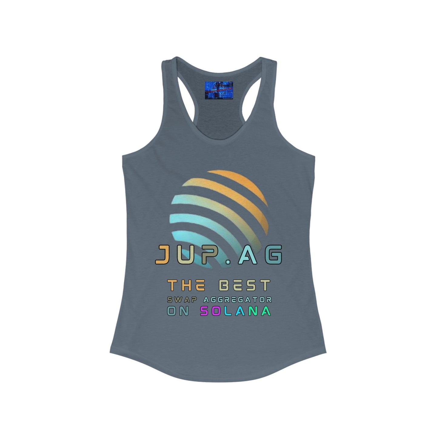 Jupiter (JUP) the best aggregator on Solana Women's Racerback Tank Top by cypherpunkgear – cypherpunkgear.com | Cypherpunk Merch