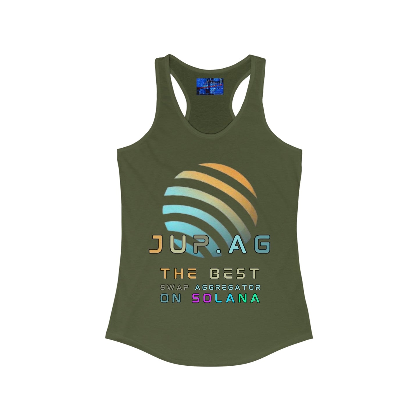 Jupiter (JUP) the best aggregator on Solana Women's Racerback Tank Top by cypherpunkgear – cypherpunkgear.com | Cypherpunk Merch