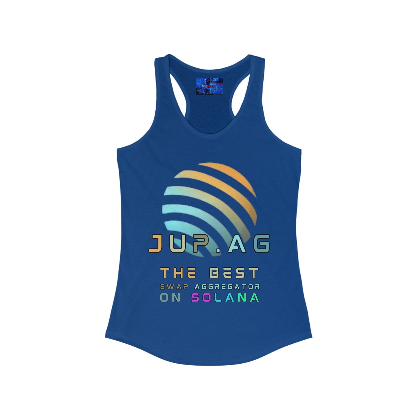 Jupiter (JUP) the best aggregator on Solana Women's Racerback Tank Top by cypherpunkgear – cypherpunkgear.com | Cypherpunk Merch