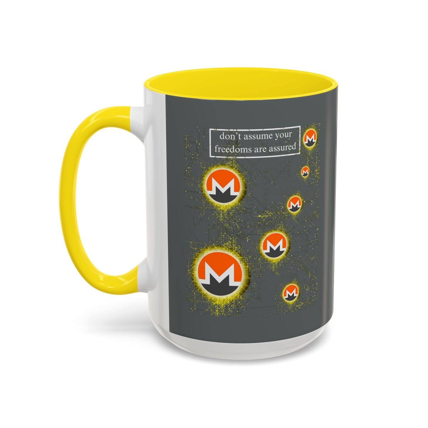 Monero DAYFAA Accent Mug by cypherpunkgear – cypherpunkgear.com | Cypherpunk Merch