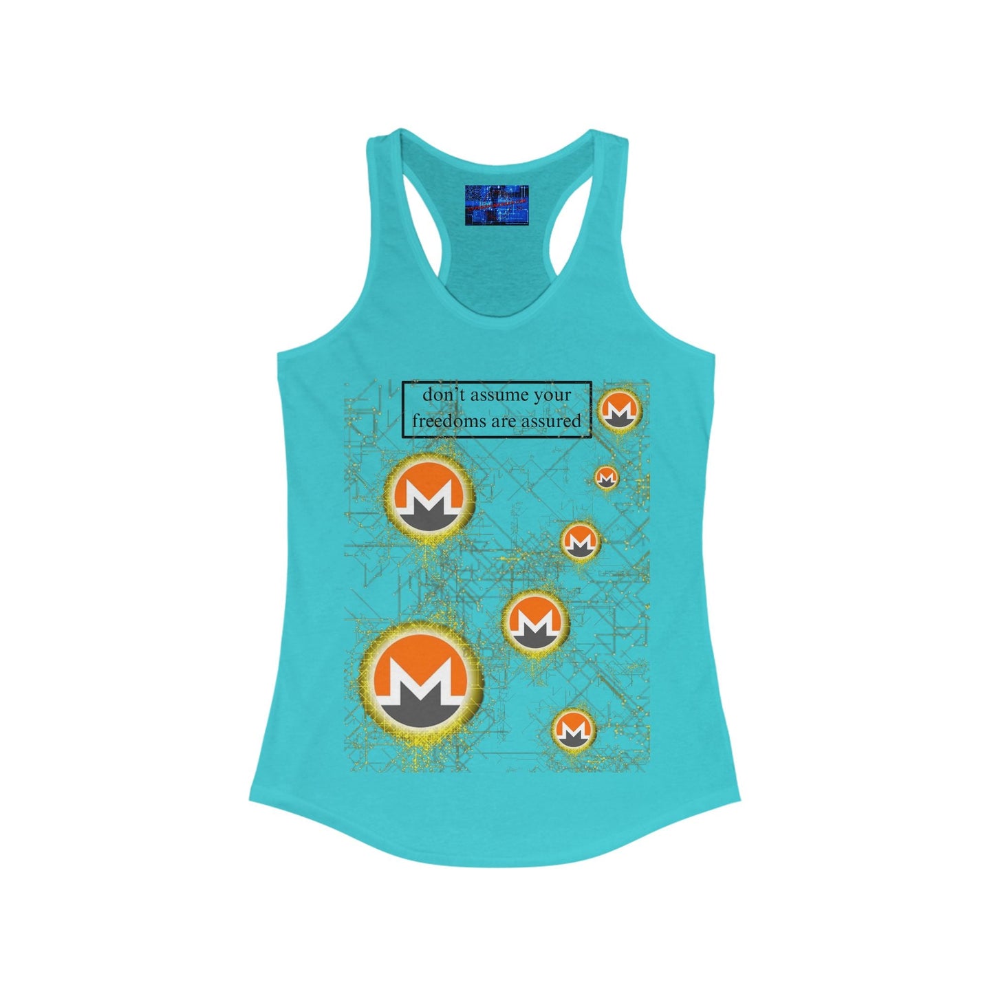 Monero DAYFAA LTcolors Women's Racerback Tank Top by cypherpunkgear – cypherpunkgear.com | Cypherpunk Merch