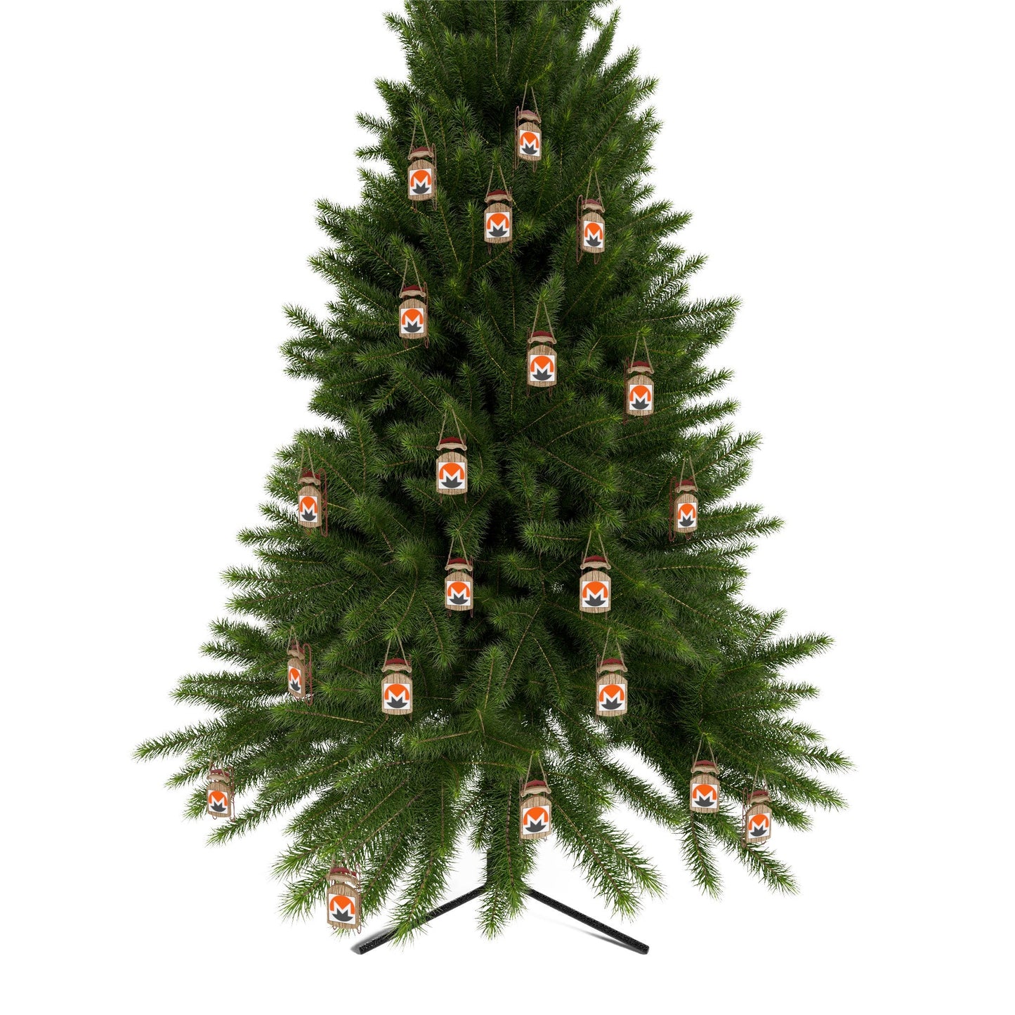 Monero (XMR) White BG Sled Ornament by cypherpunkgear – cypherpunkgear.com | Cypherpunk Merch