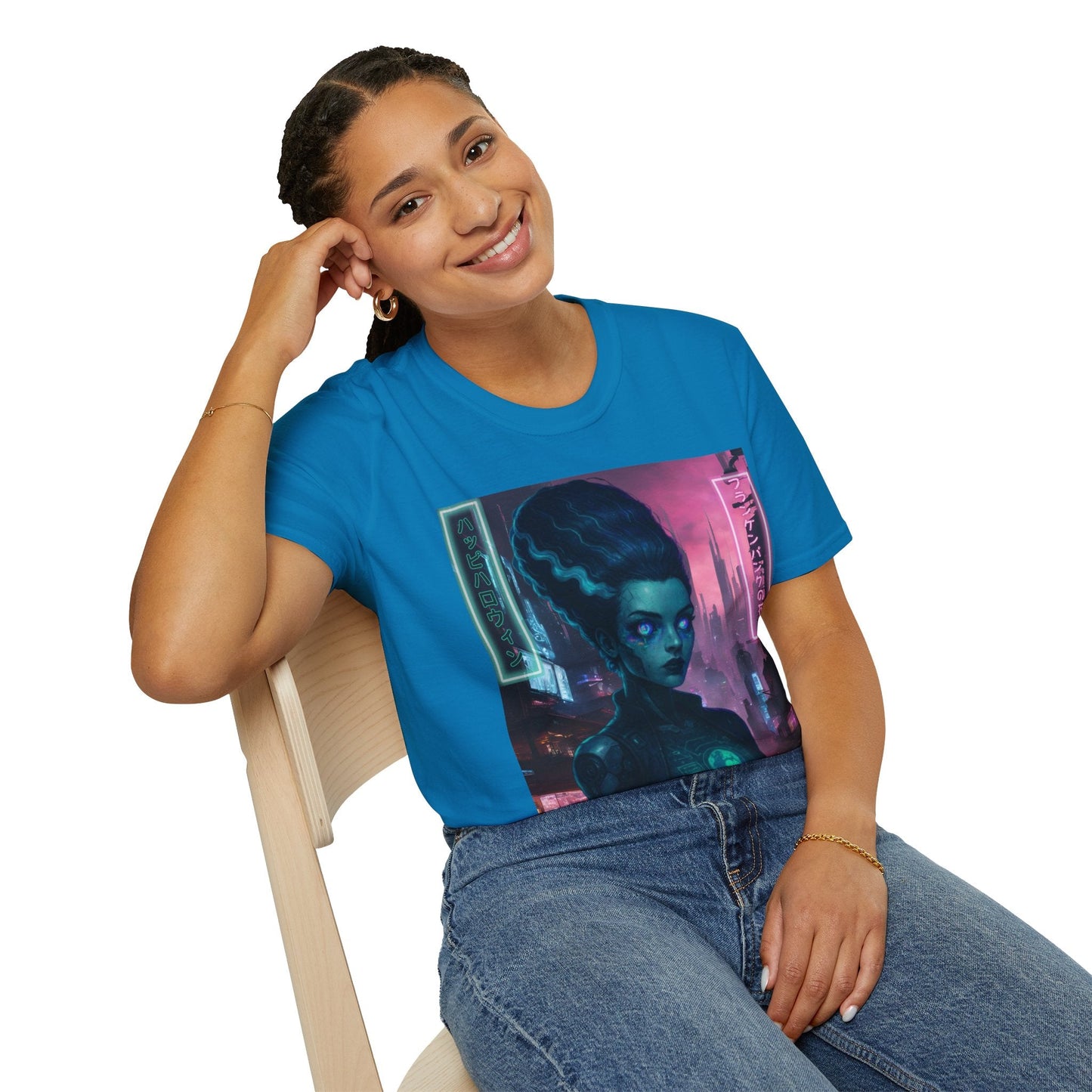 Neon Bride of Frankenstein DKcolors Unisex T-Shirt by CreepyCrafts.boo – cypherpunkgear.com | Cypherpunk Merch