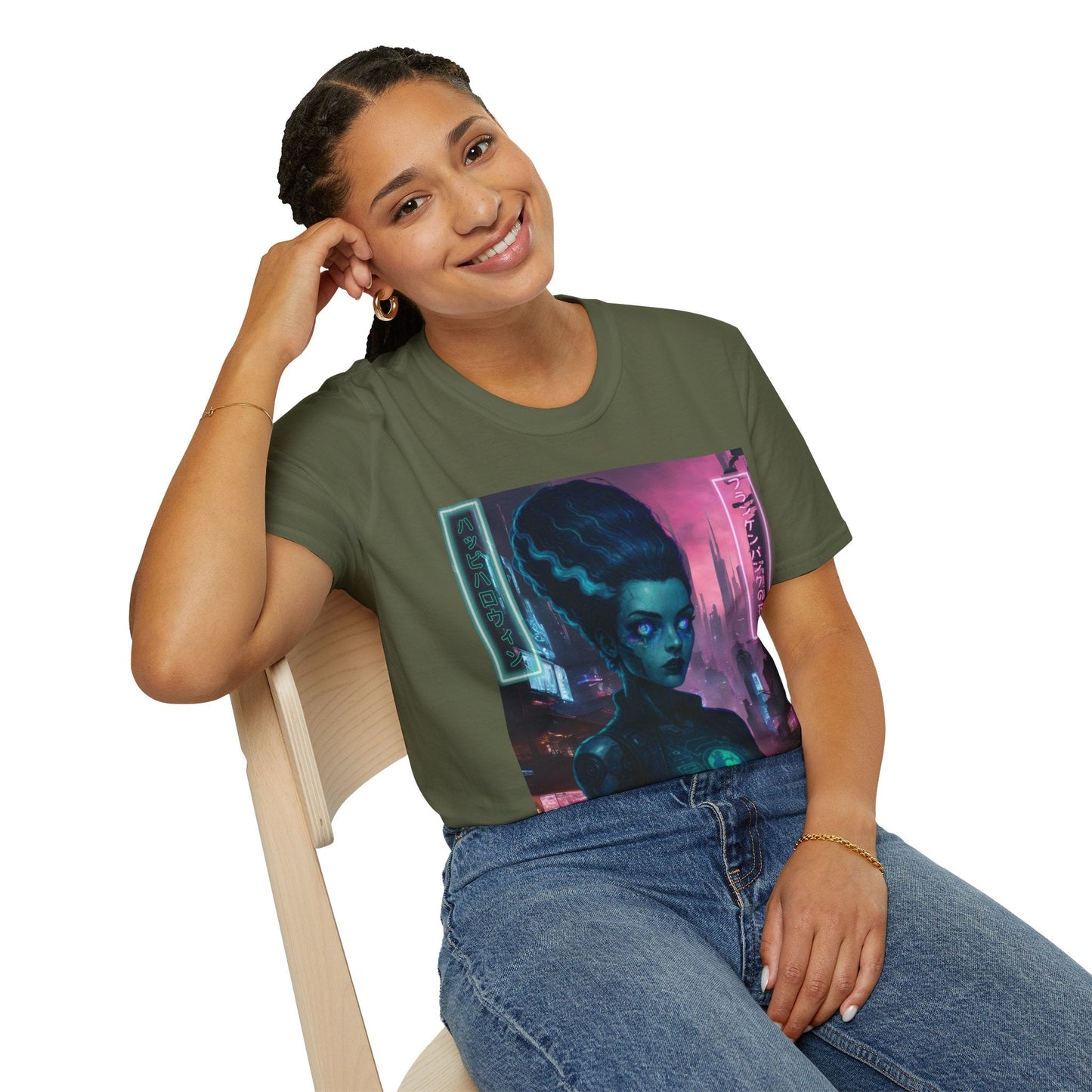 Neon Bride of Frankenstein DKcolors Unisex T-Shirt by CreepyCrafts.boo – cypherpunkgear.com | Cypherpunk Merch