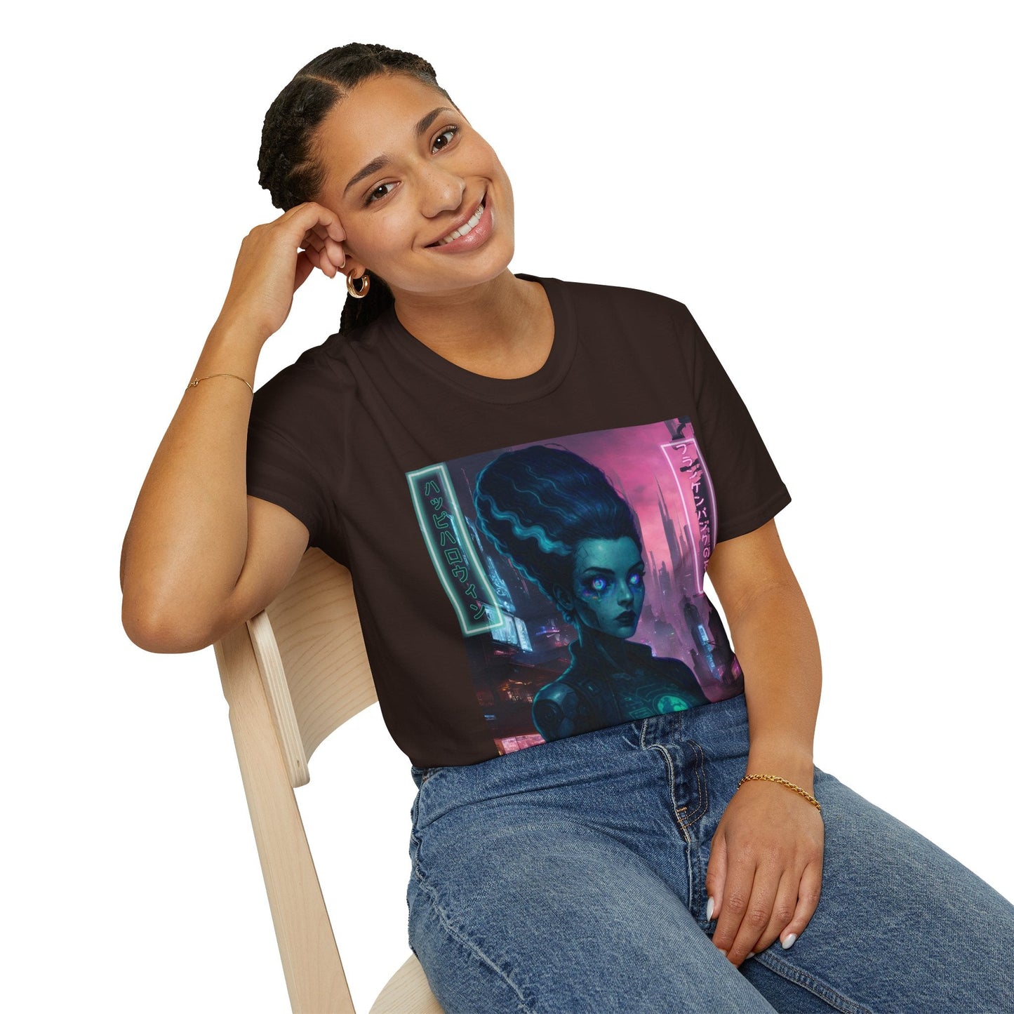 Neon Bride of Frankenstein DKcolors Unisex T-Shirt by CreepyCrafts.boo – cypherpunkgear.com | Cypherpunk Merch