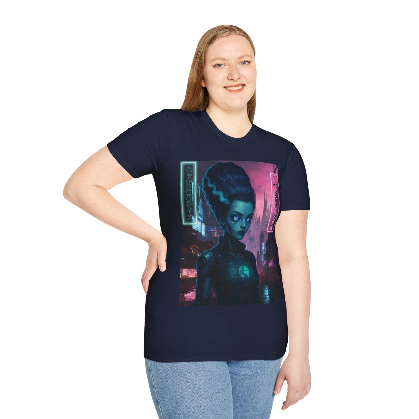 Neon Bride of Frankenstein DKcolors Unisex T-Shirt by CreepyCrafts.boo – cypherpunkgear.com | Cypherpunk Merch