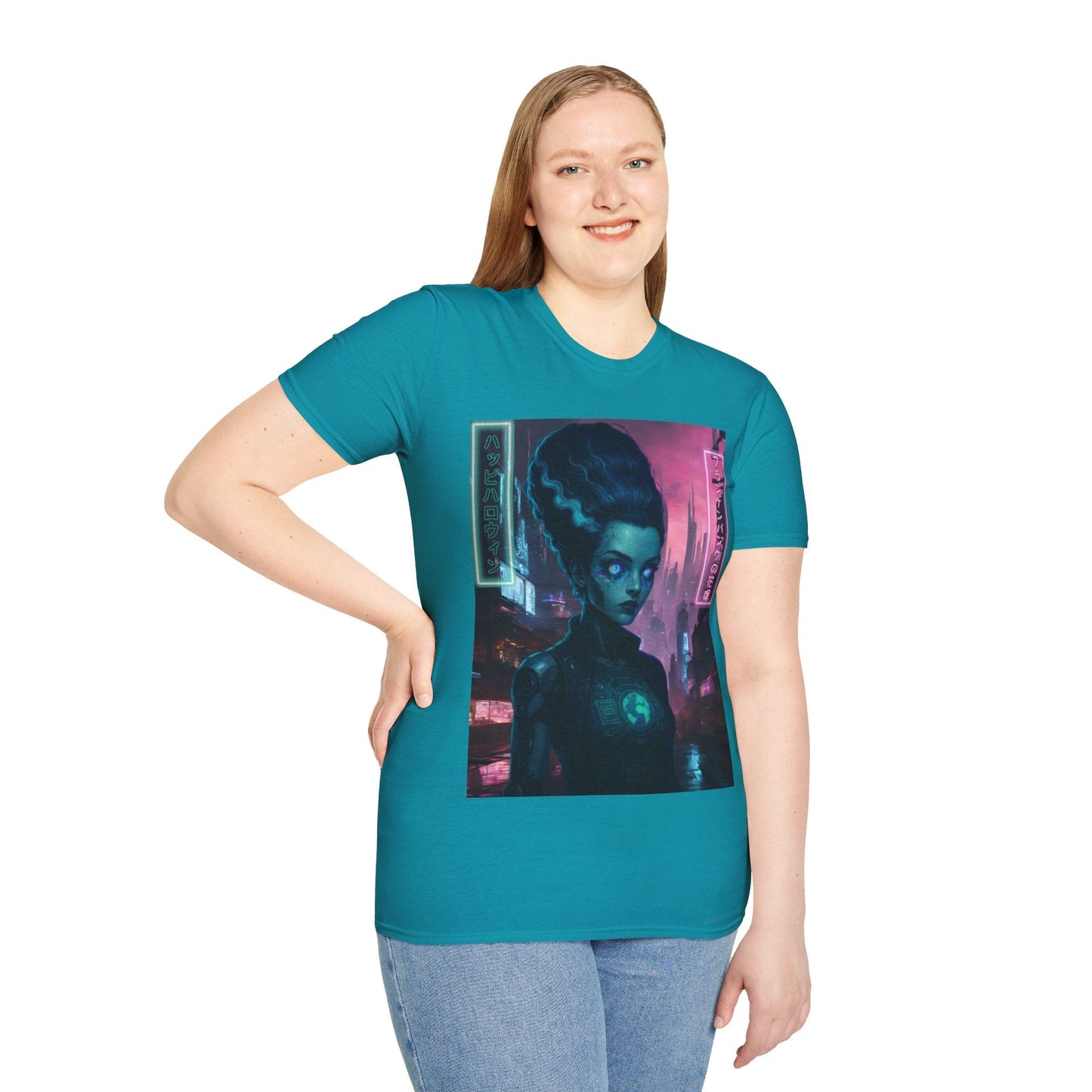 Neon Bride of Frankenstein DKcolors Unisex T-Shirt by CreepyCrafts.boo – cypherpunkgear.com | Cypherpunk Merch