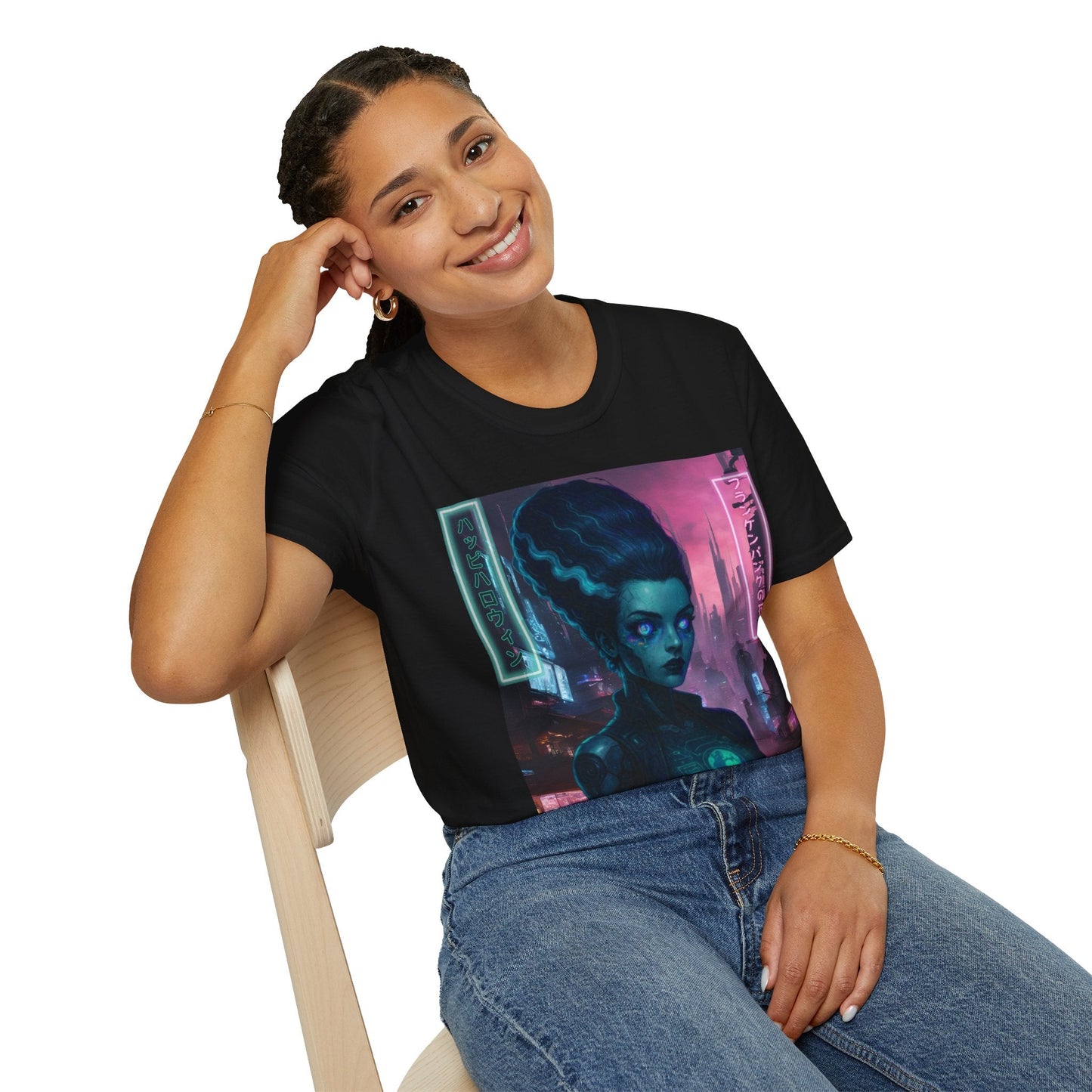 Neon Bride of Frankenstein DKcolors Unisex T-Shirt by CreepyCrafts.boo – cypherpunkgear.com | Cypherpunk Merch