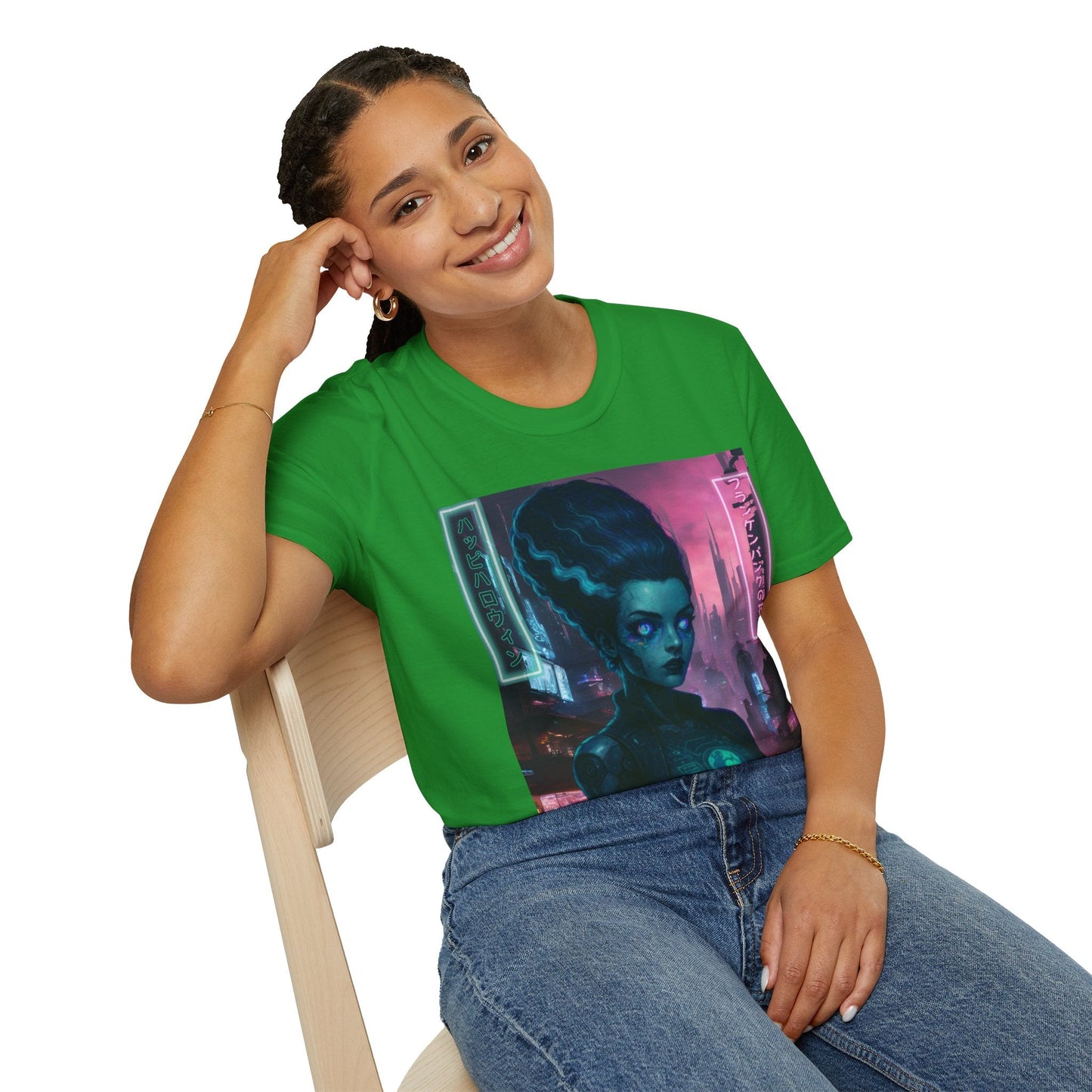 Neon Bride of Frankenstein DKcolors Unisex T-Shirt by CreepyCrafts.boo – cypherpunkgear.com | Cypherpunk Merch