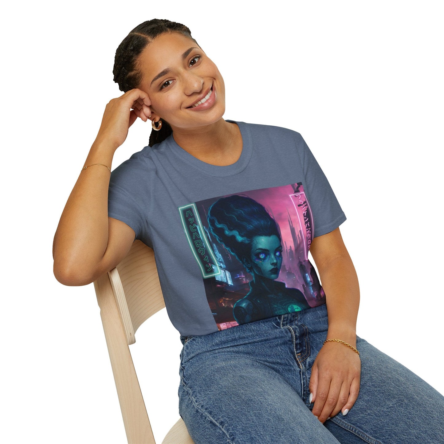 Neon Bride of Frankenstein DKcolors Unisex T-Shirt by CreepyCrafts.boo – cypherpunkgear.com | Cypherpunk Merch
