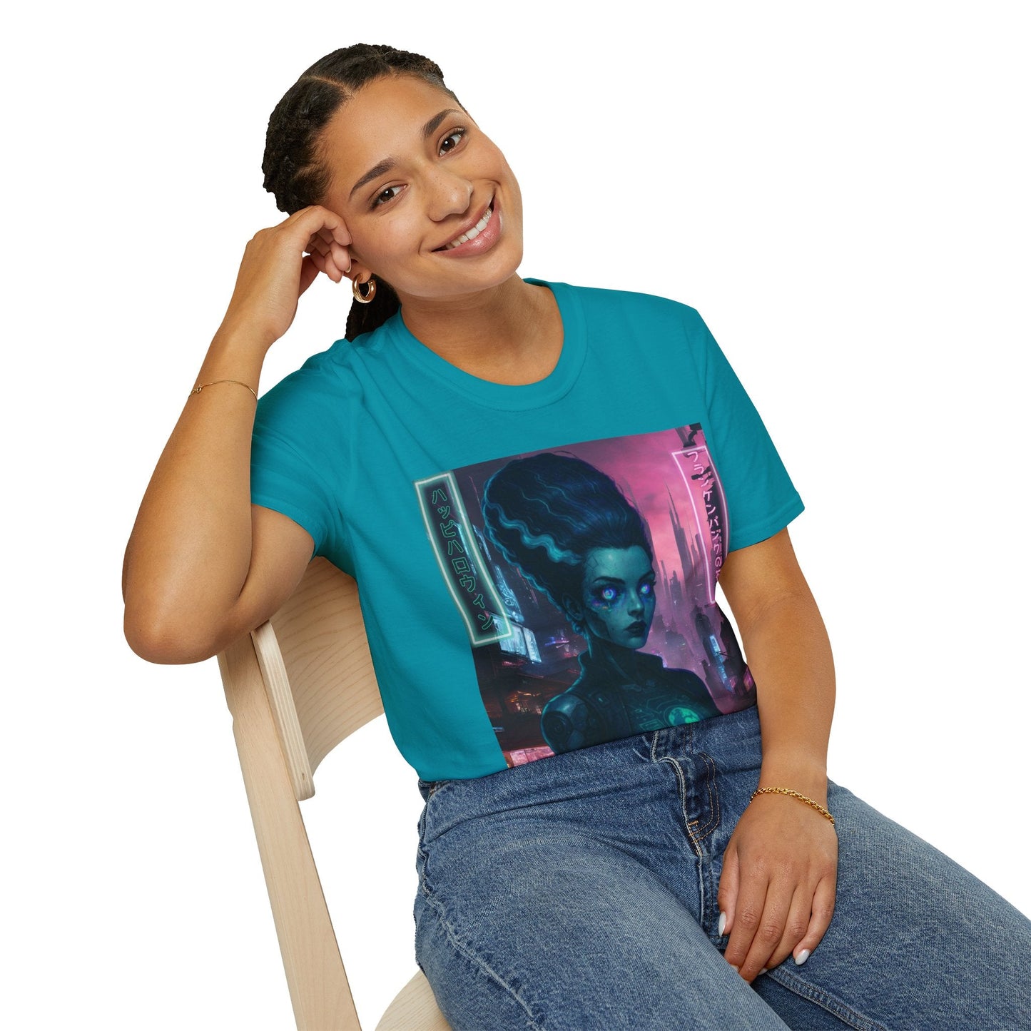 Neon Bride of Frankenstein DKcolors Unisex T-Shirt by CreepyCrafts.boo – cypherpunkgear.com | Cypherpunk Merch