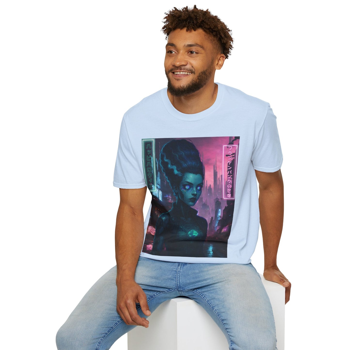 Neon Bride of Frankenstein LTcolors Unisex T-Shirt by CreepyCrafts.boo – cypherpunkgear.com | Cypherpunk Merch
