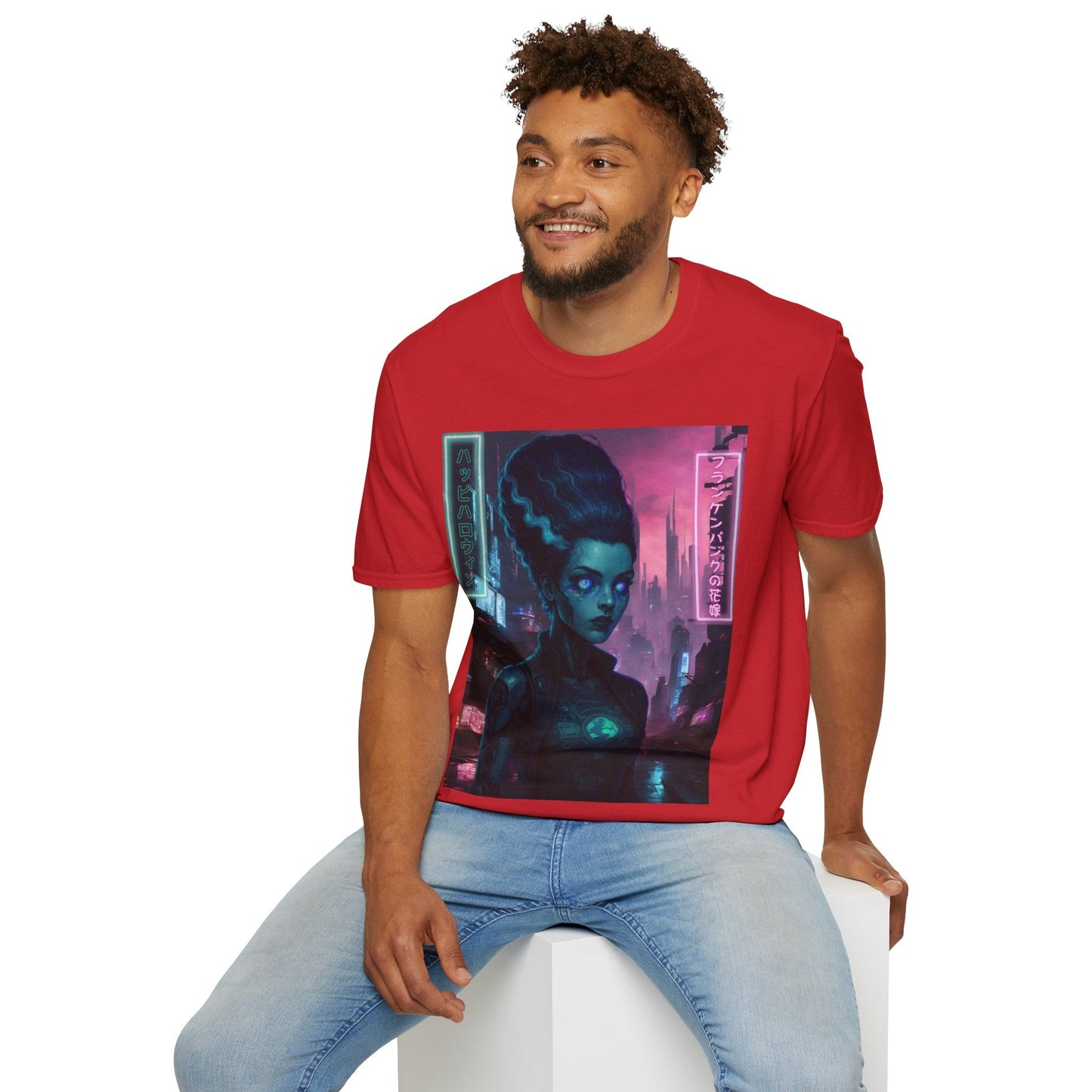 Neon Bride of Frankenstein LTcolors Unisex T-Shirt by CreepyCrafts.boo – cypherpunkgear.com | Cypherpunk Merch