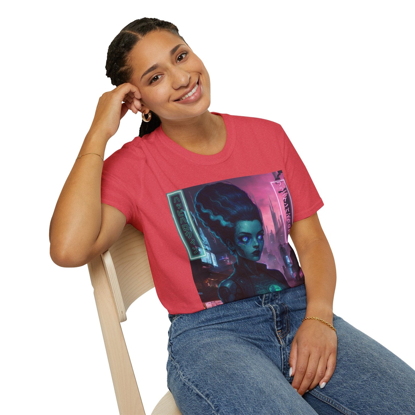 Neon Bride of Frankenstein LTcolors Unisex T-Shirt by CreepyCrafts.boo – cypherpunkgear.com | Cypherpunk Merch