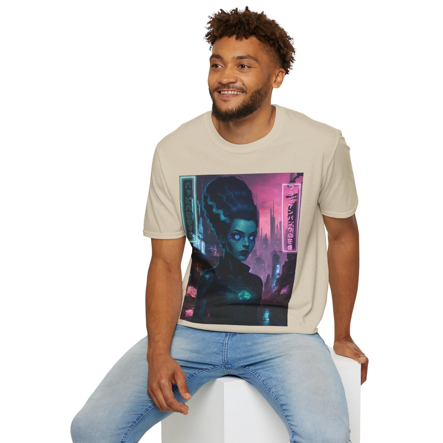 Neon Bride of Frankenstein LTcolors Unisex T-Shirt by CreepyCrafts.boo – cypherpunkgear.com | Cypherpunk Merch