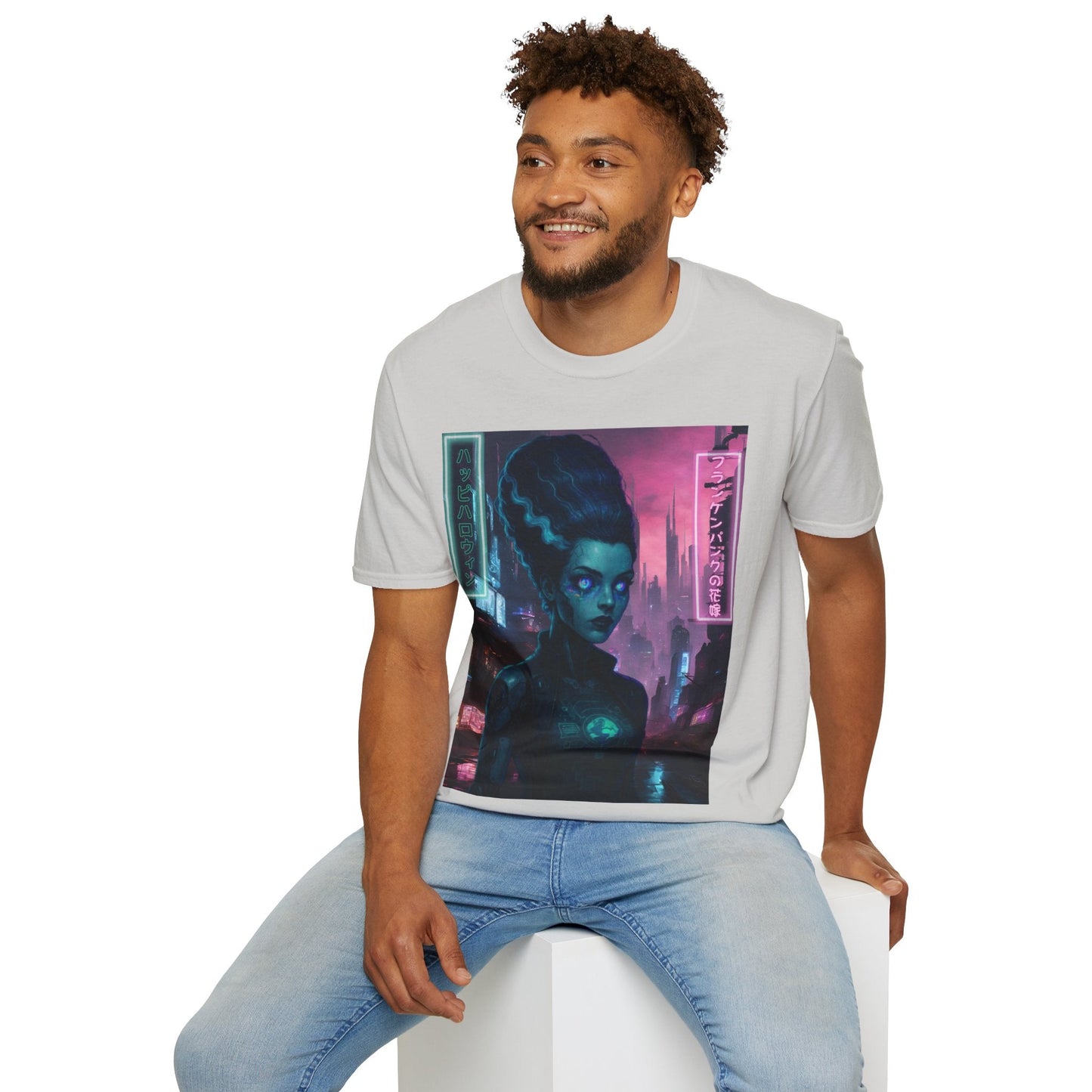 Neon Bride of Frankenstein LTcolors Unisex T-Shirt by CreepyCrafts.boo – cypherpunkgear.com | Cypherpunk Merch