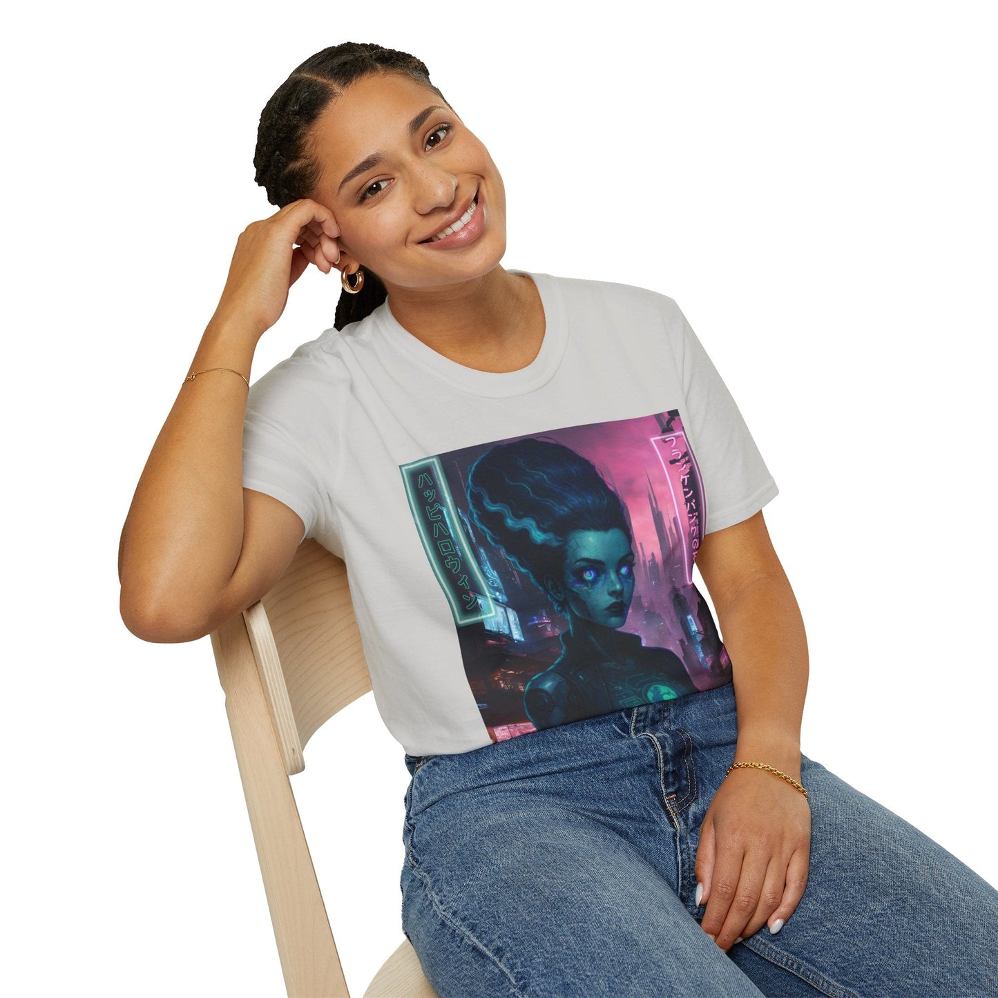 Neon Bride of Frankenstein LTcolors Unisex T-Shirt by CreepyCrafts.boo – cypherpunkgear.com | Cypherpunk Merch