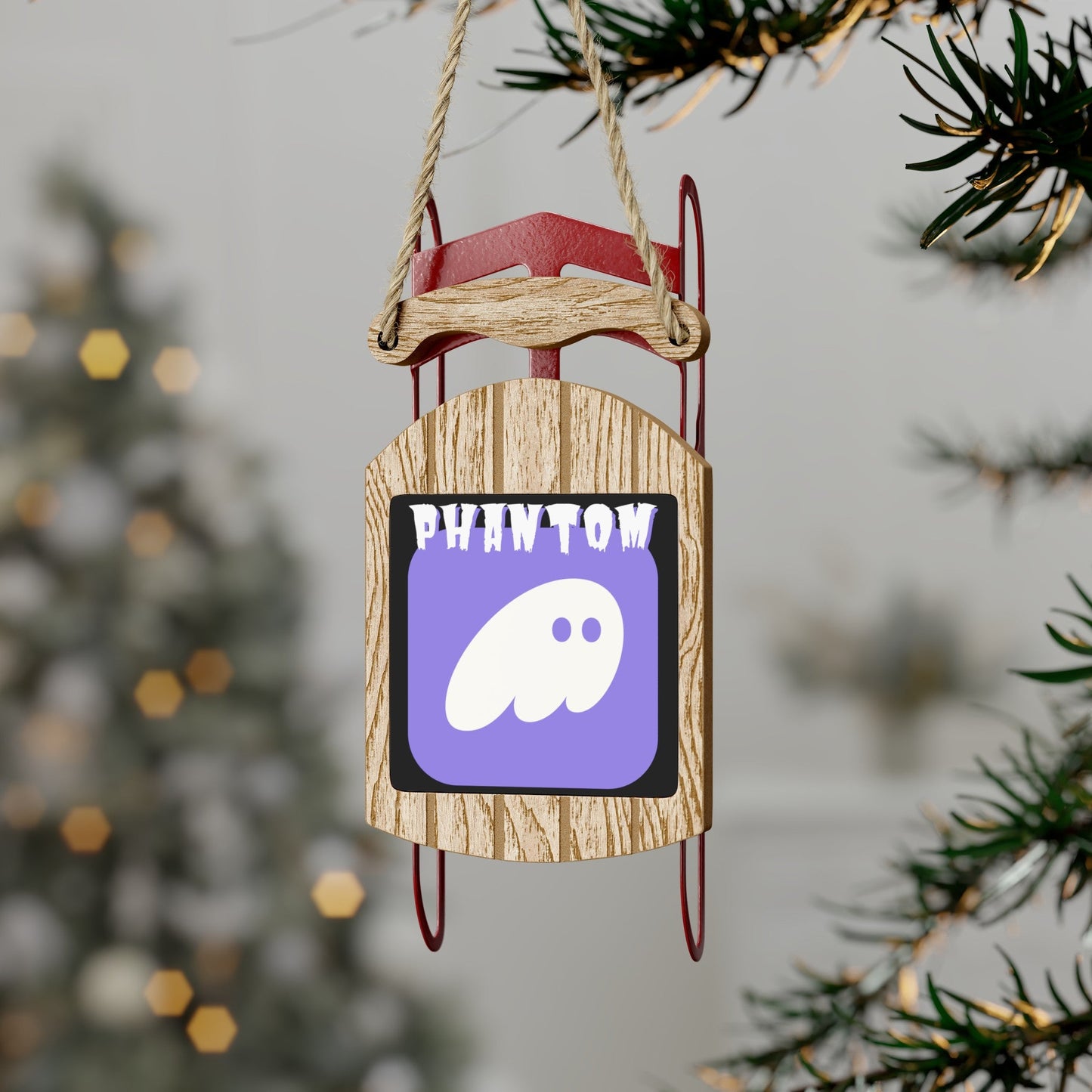 Phantom Hot Wallet Sled Ornament by cypherpunkgear – cypherpunkgear.com | Cypherpunk Merch