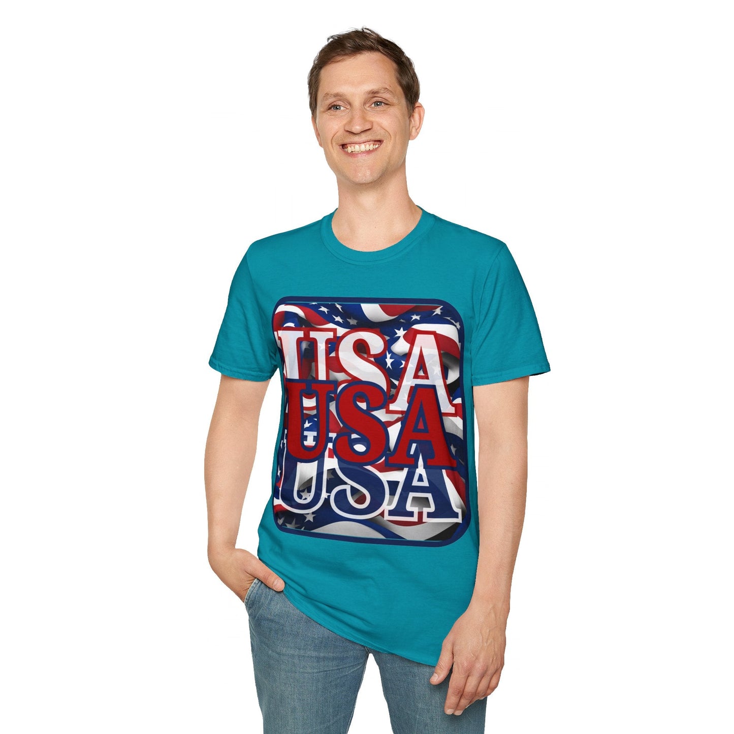 RED White and Blue USA Patriot DKcolors Unisex T-Shirt by cypherpunkgear – cypherpunkgear.com | Cypherpunk Merch