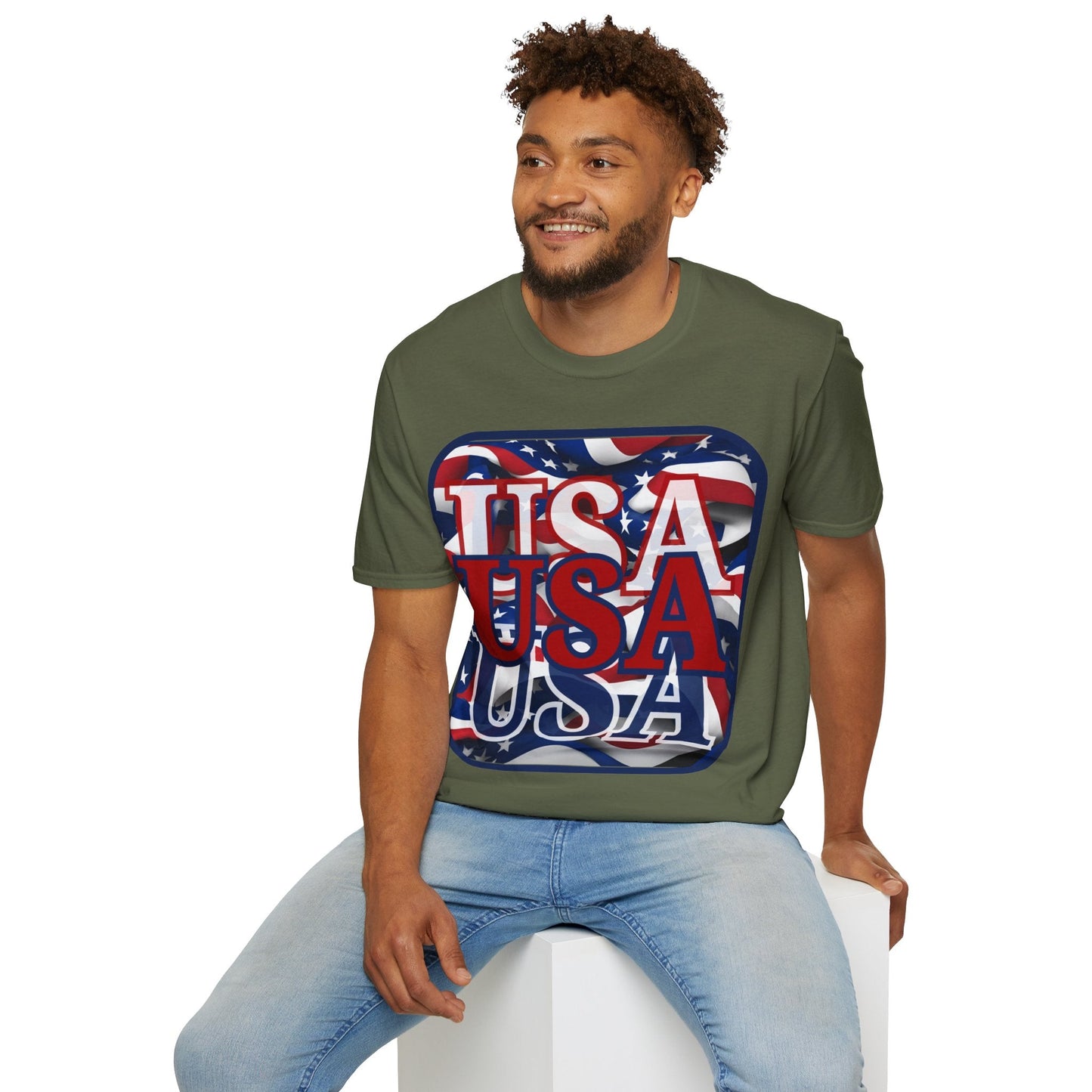 RED White and Blue USA Patriot DKcolors Unisex T-Shirt by cypherpunkgear – cypherpunkgear.com | Cypherpunk Merch