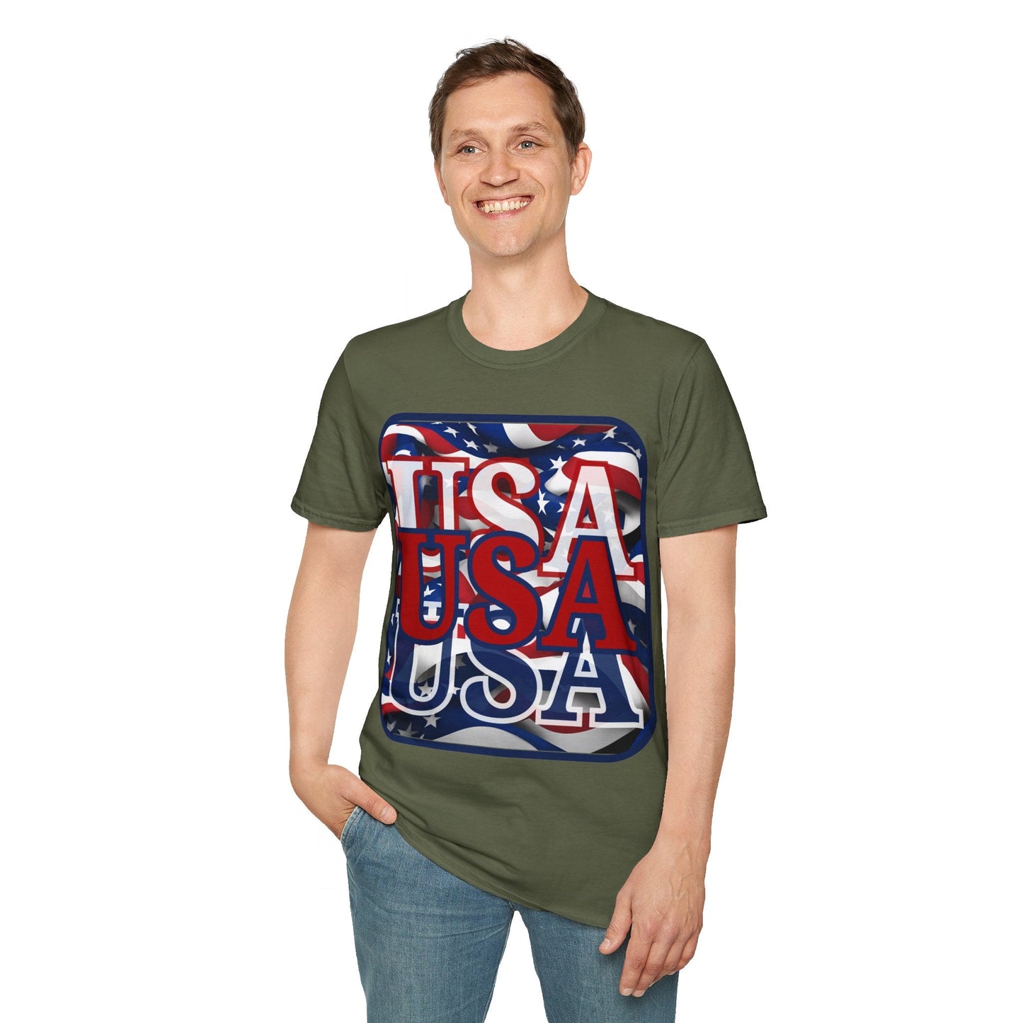 RED White and Blue USA Patriot DKcolors Unisex T-Shirt by cypherpunkgear – cypherpunkgear.com | Cypherpunk Merch