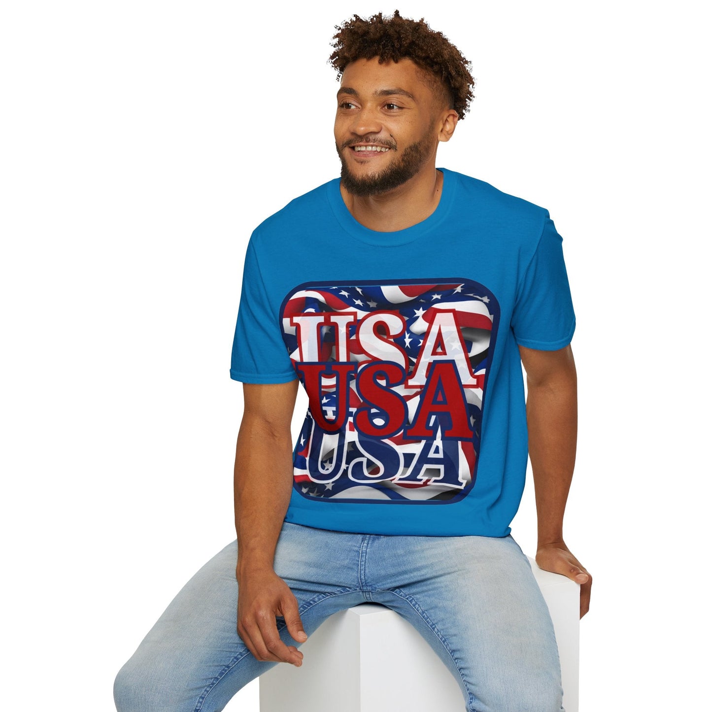 RED White and Blue USA Patriot DKcolors Unisex T-Shirt by cypherpunkgear – cypherpunkgear.com | Cypherpunk Merch