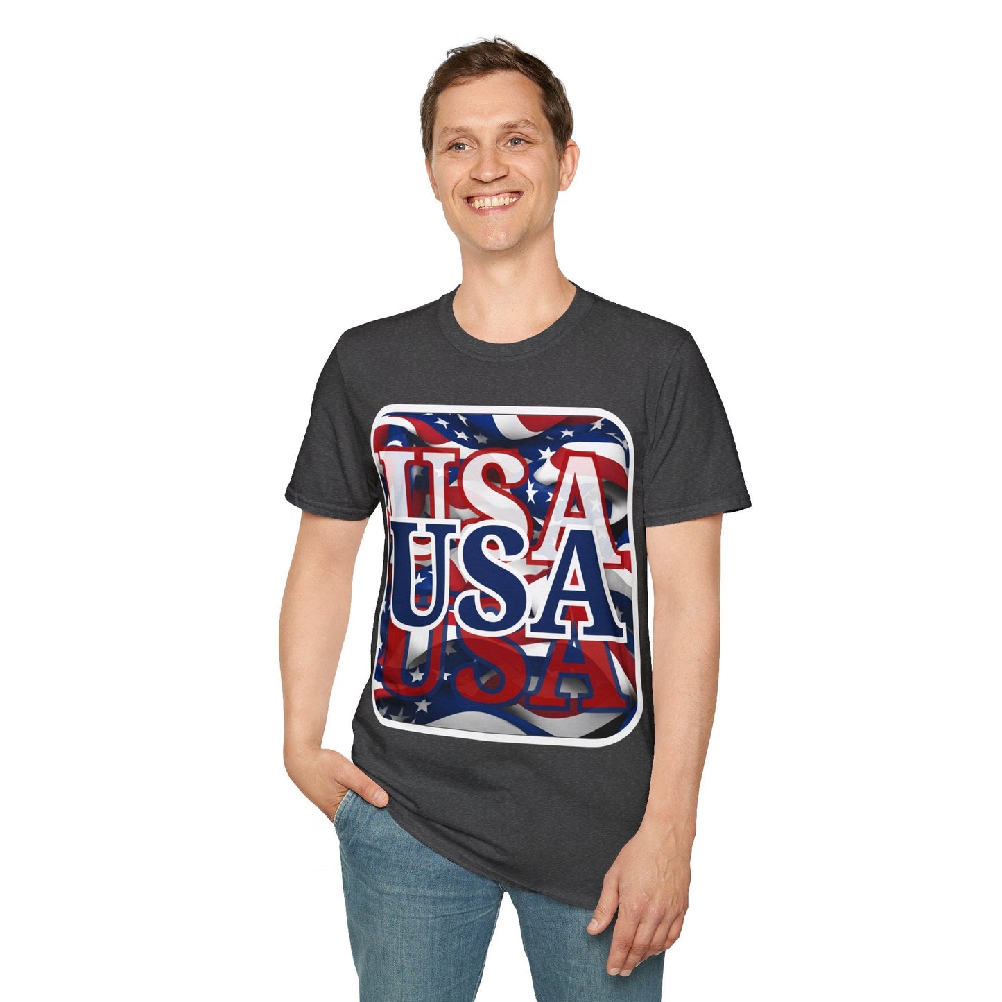 Red White and BLUE USA Patriot DKcolors Unisex T-Shirt by cypherpunkgear – cypherpunkgear.com | Cypherpunk Merch