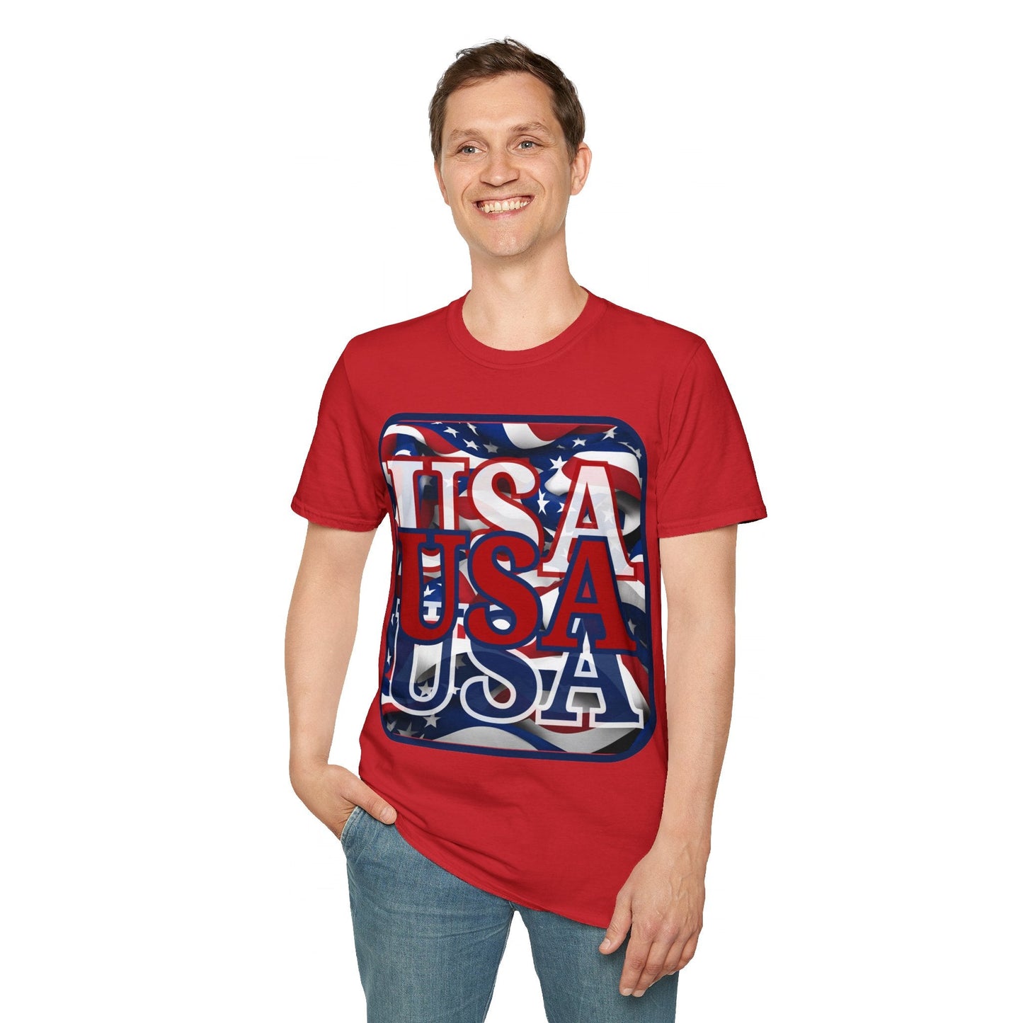 RED White and Blue USA Patriot LTcolors Unisex T-Shirt by cypherpunkgear – cypherpunkgear.com | Cypherpunk Merch