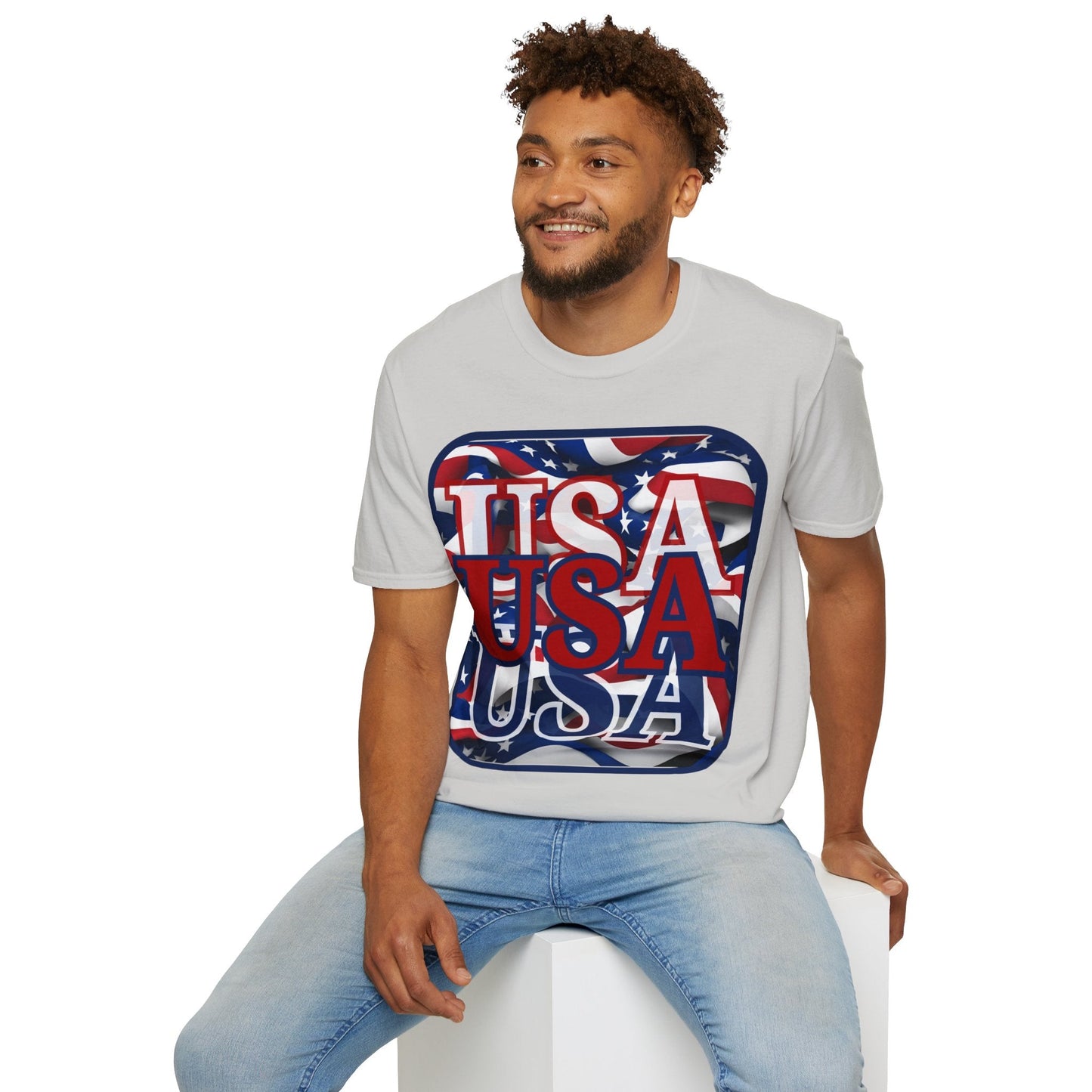 RED White and Blue USA Patriot LTcolors Unisex T-Shirt by cypherpunkgear – cypherpunkgear.com | Cypherpunk Merch