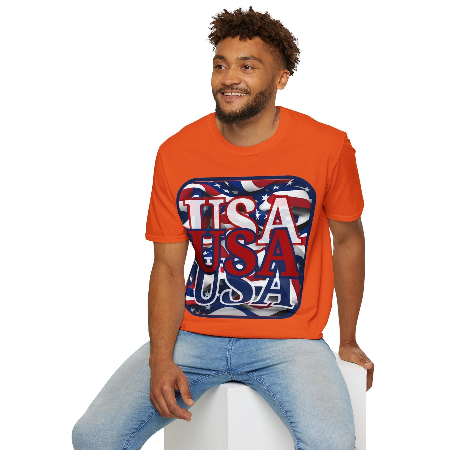 RED White and Blue USA Patriot LTcolors Unisex T-Shirt by cypherpunkgear – cypherpunkgear.com | Cypherpunk Merch
