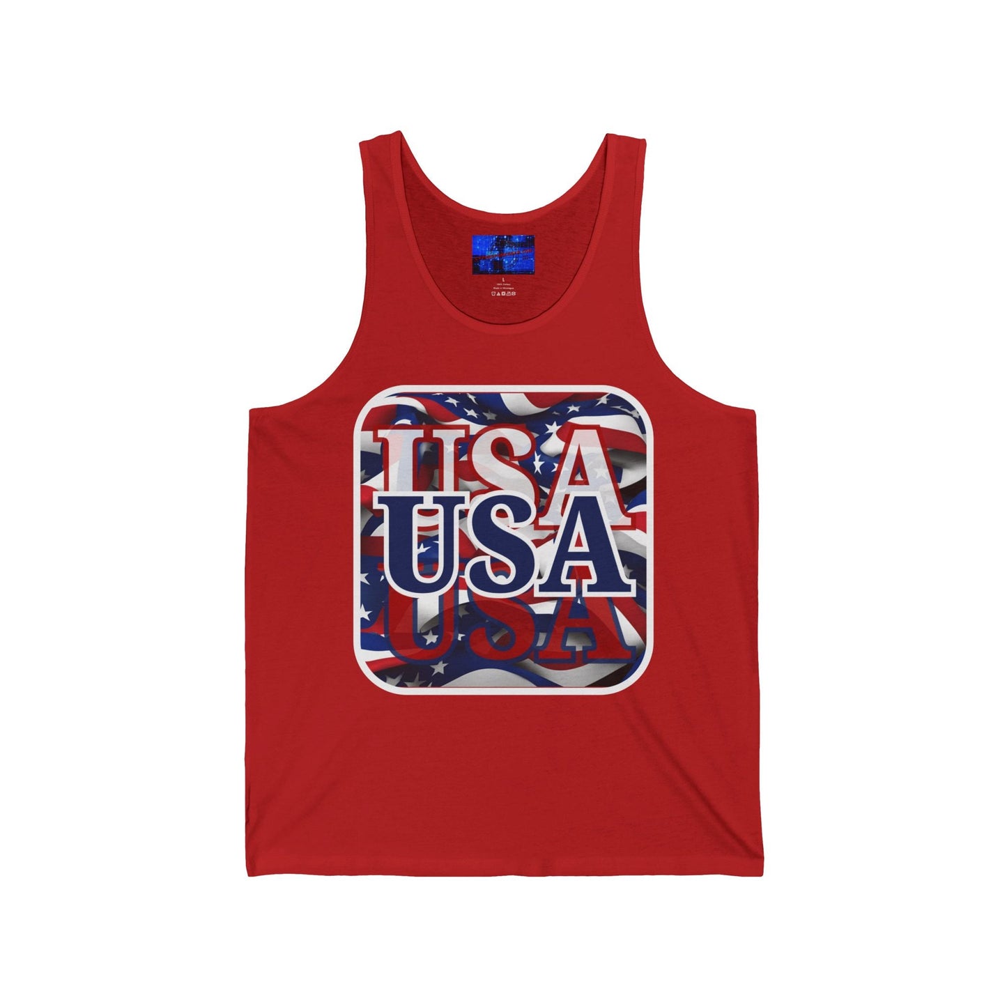 Red White and BLUE USA Patriot Unisex Jersey Tank Top by cypherpunkgear – cypherpunkgear.com | Cypherpunk Merch