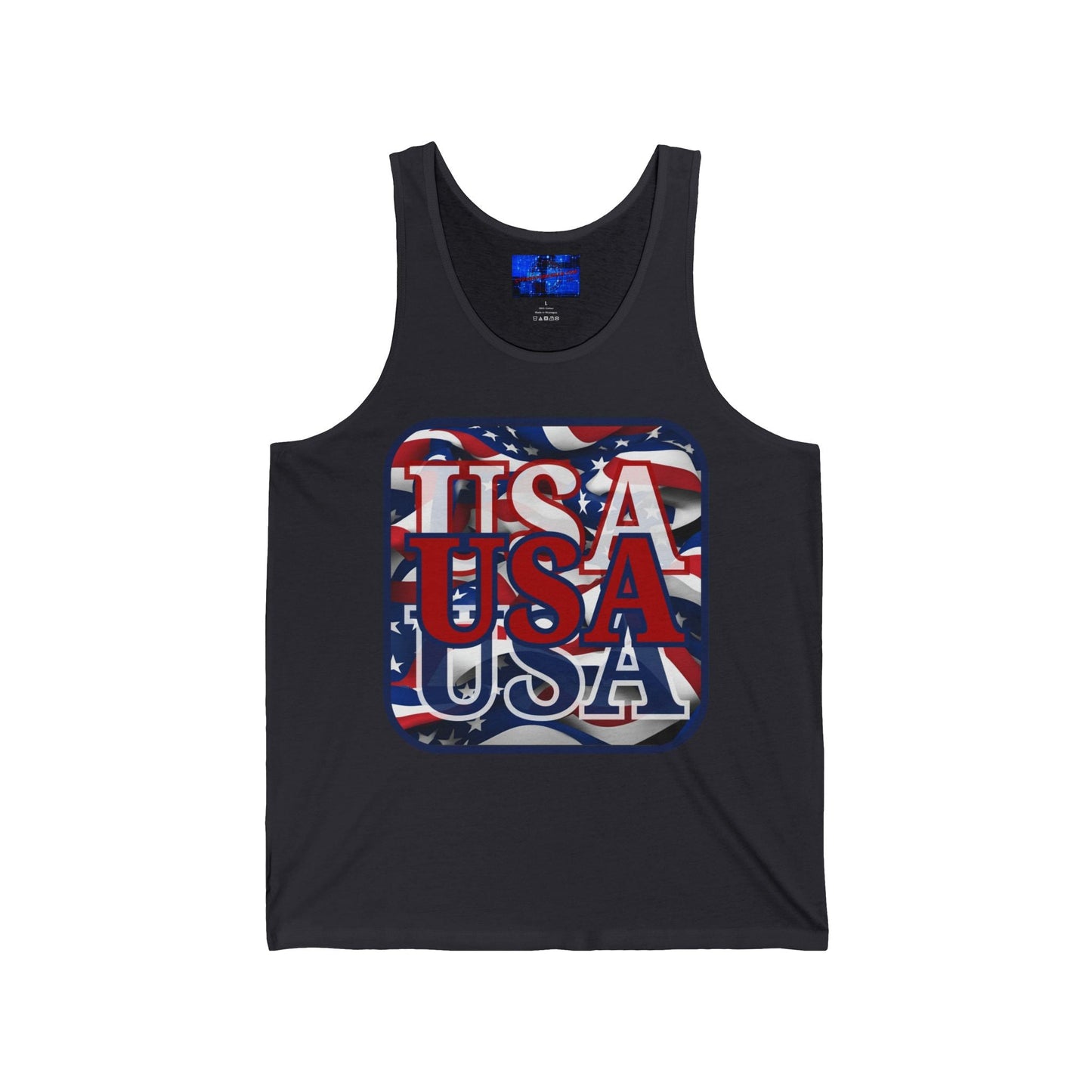 RED White and Blue USA Patriot Unisex Jersey Tank Top by cypherpunkgear – cypherpunkgear.com | Cypherpunk Merch