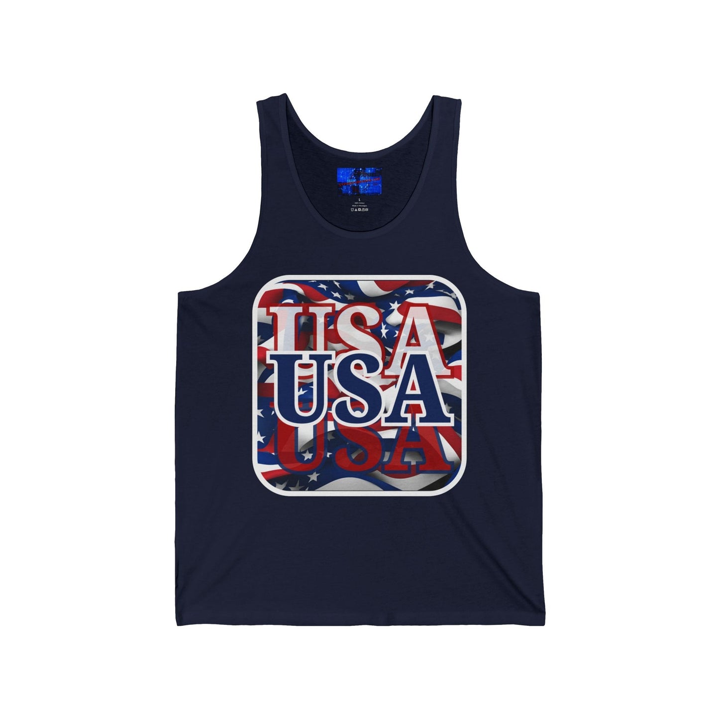 Red White and BLUE USA Patriot Unisex Jersey Tank Top by cypherpunkgear – cypherpunkgear.com | Cypherpunk Merch
