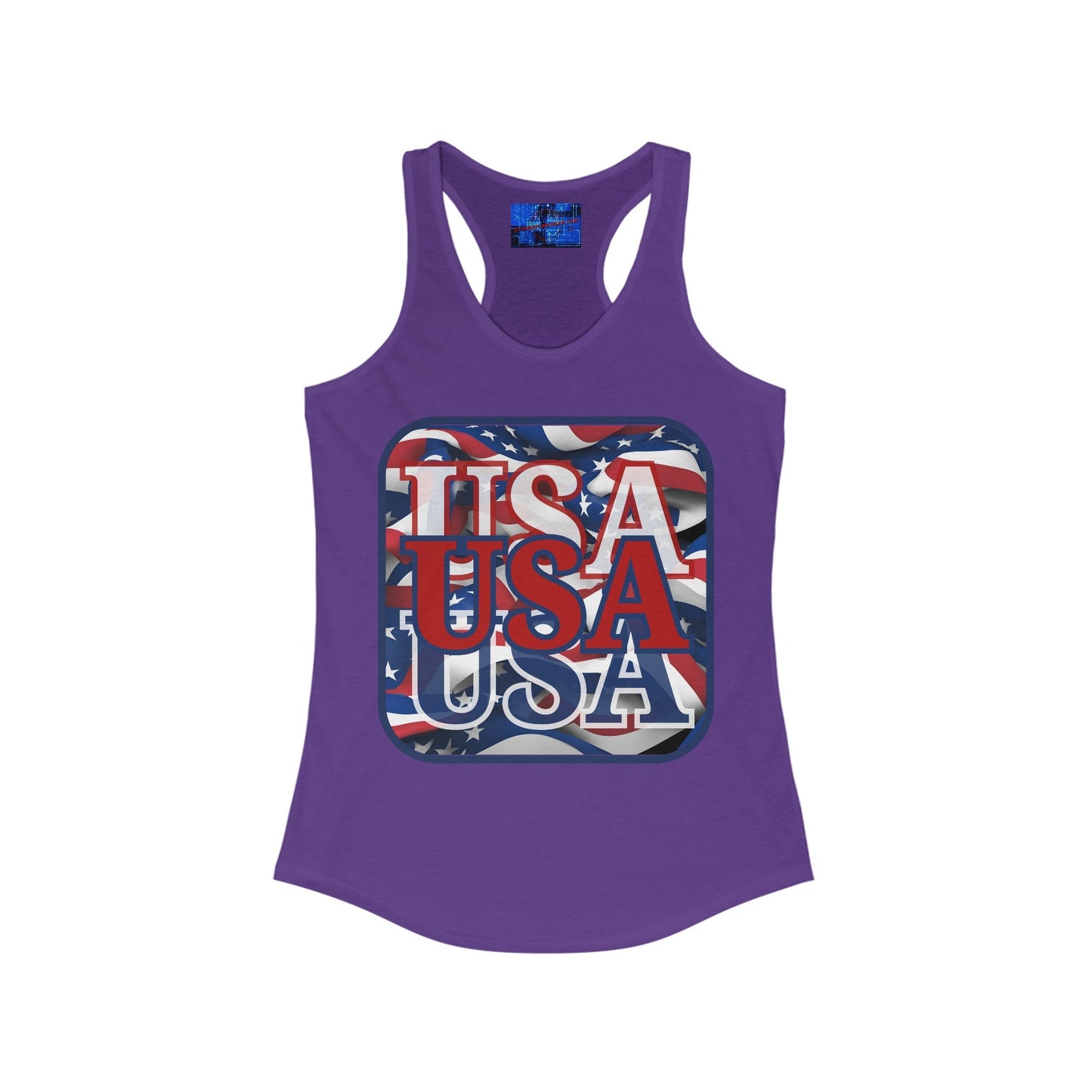 RED White and Blue USA Patriot Women's Racerback Tank Top by cypherpunkgear – cypherpunkgear.com | Cypherpunk Merch