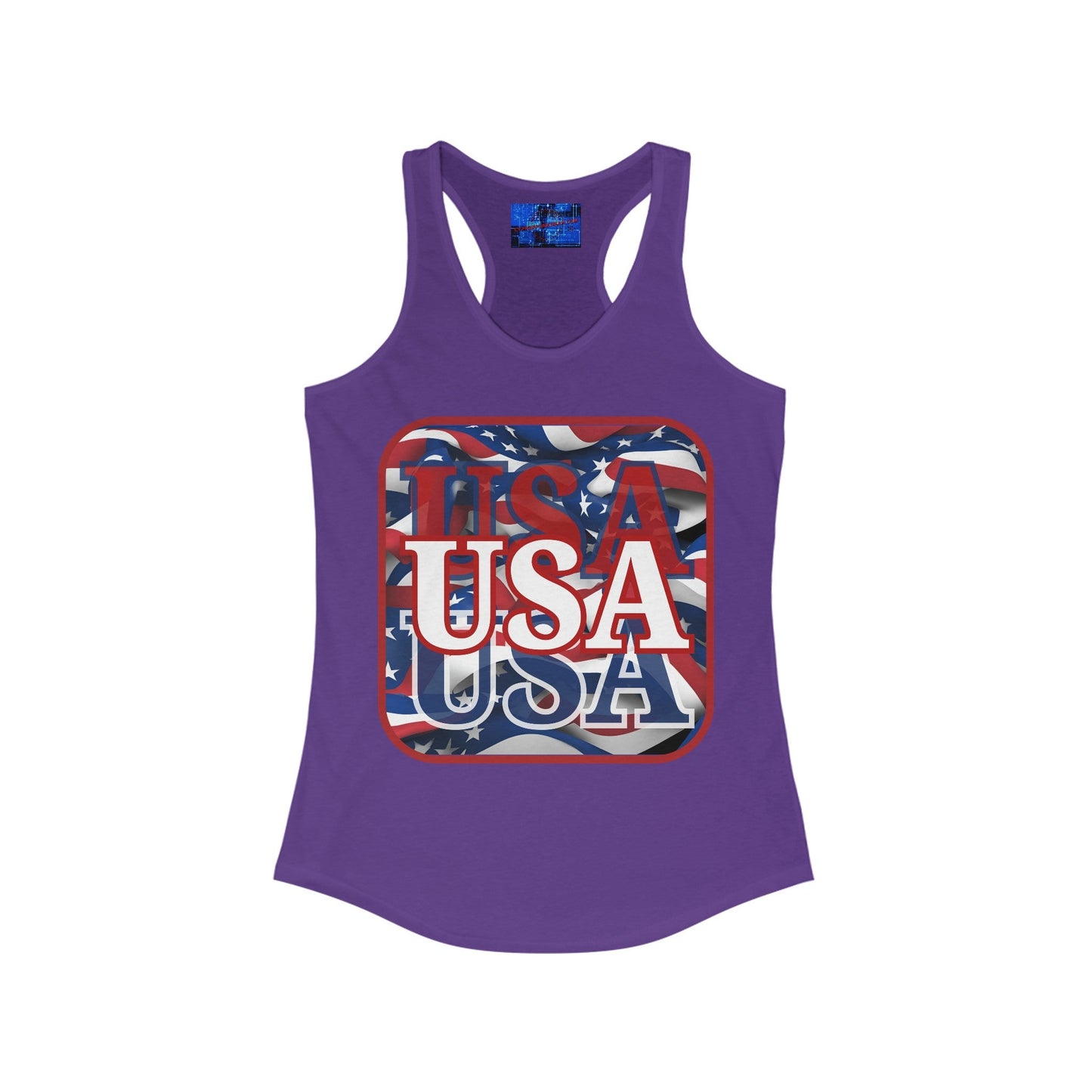 Red WHITE and Blue USA Patriot Women's Racerback Tank Top by cypherpunkgear – cypherpunkgear.com | Cypherpunk Merch