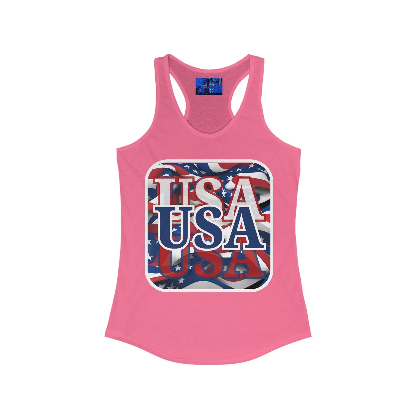 Red White and BLUE USA Patriot Women's Racerback Tank Top by cypherpunkgear – cypherpunkgear.com | Cypherpunk Merch