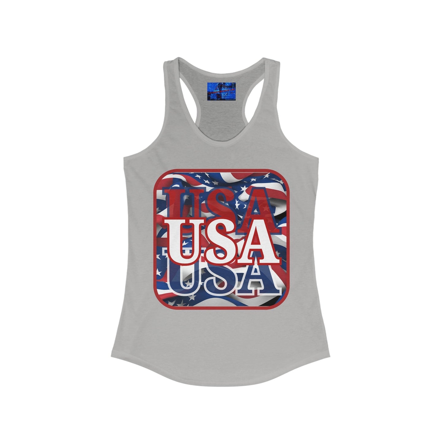 Red WHITE and Blue USA Patriot Women's Racerback Tank Top by cypherpunkgear – cypherpunkgear.com | Cypherpunk Merch