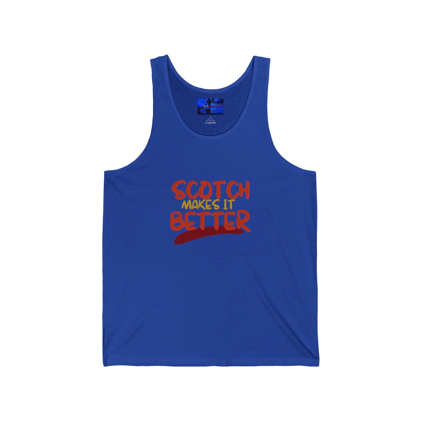 Scotch makes it better Unisex Jersey Tank Top by cypherpunkgear – cypherpunkgear.com | Cypherpunk Merch