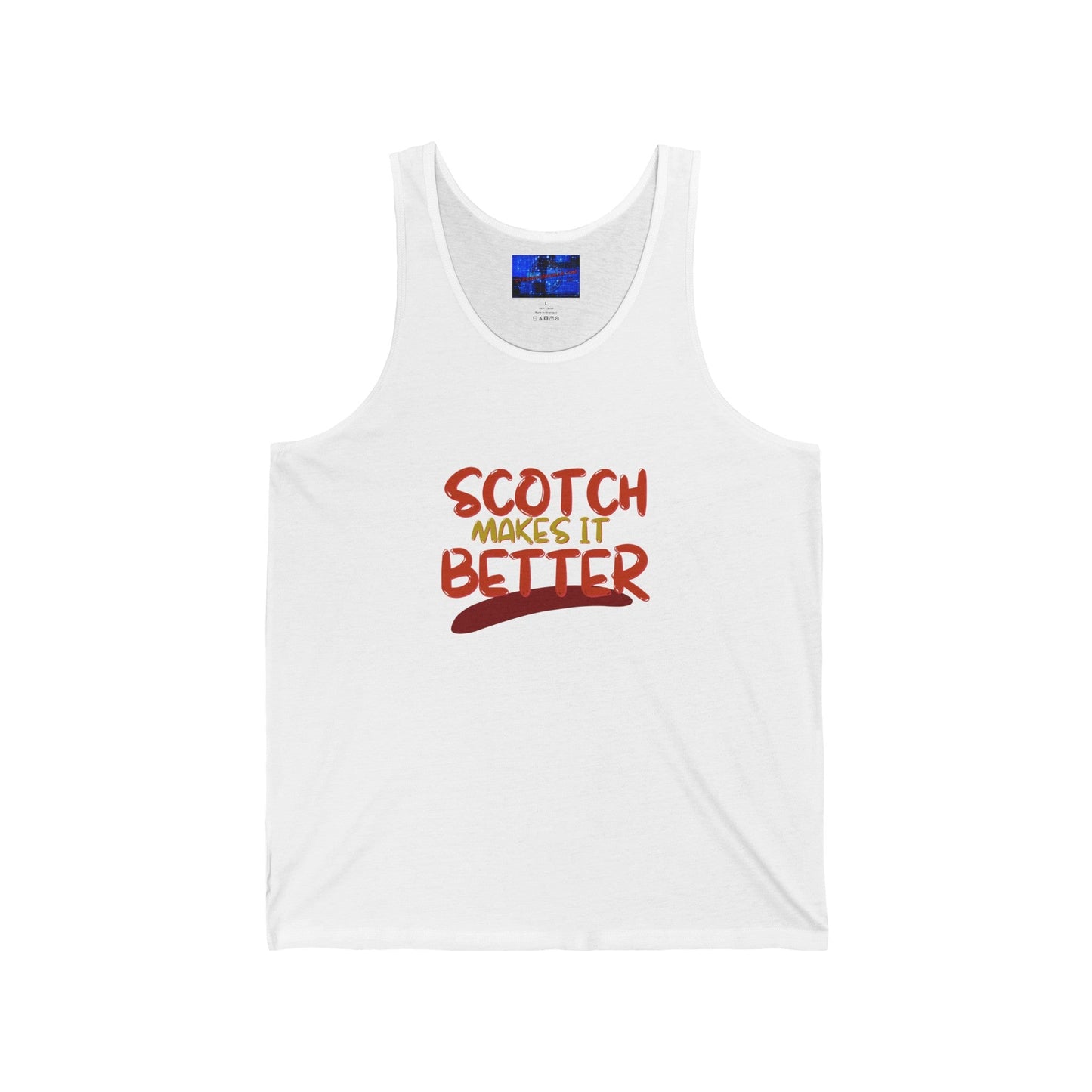 Scotch makes it better Unisex Jersey Tank Top by cypherpunkgear – cypherpunkgear.com | Cypherpunk Merch