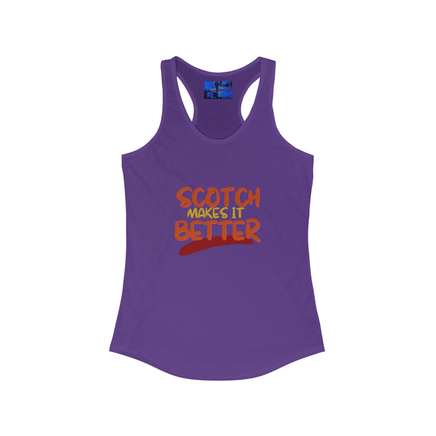 Scotch makes it better Women's Racerback Tank Top by cypherpunkgear – cypherpunkgear.com | Cypherpunk Merch