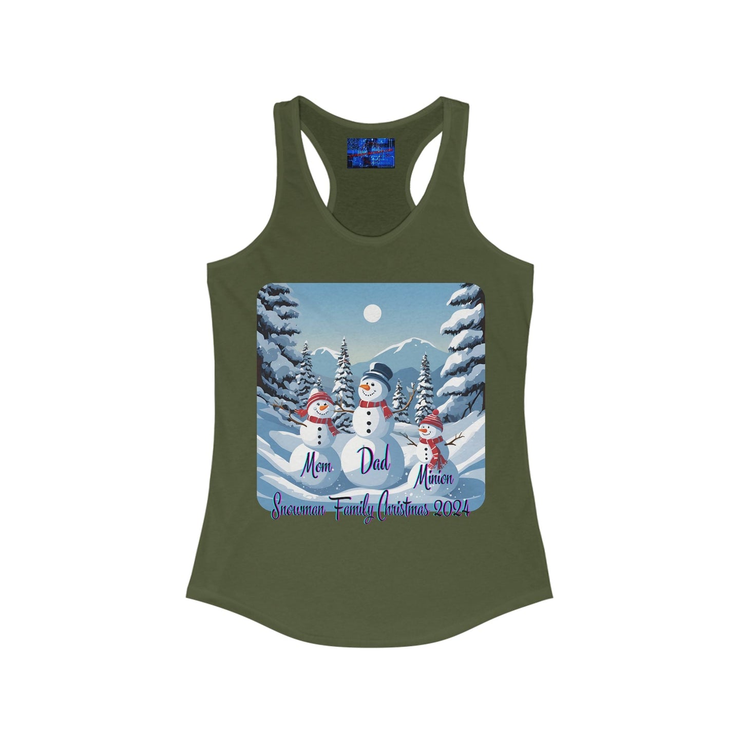 Snowman Family of 3 Women's Racerback Tank Top by cypherpunkgear – cypherpunkgear.com | Cypherpunk Merch
