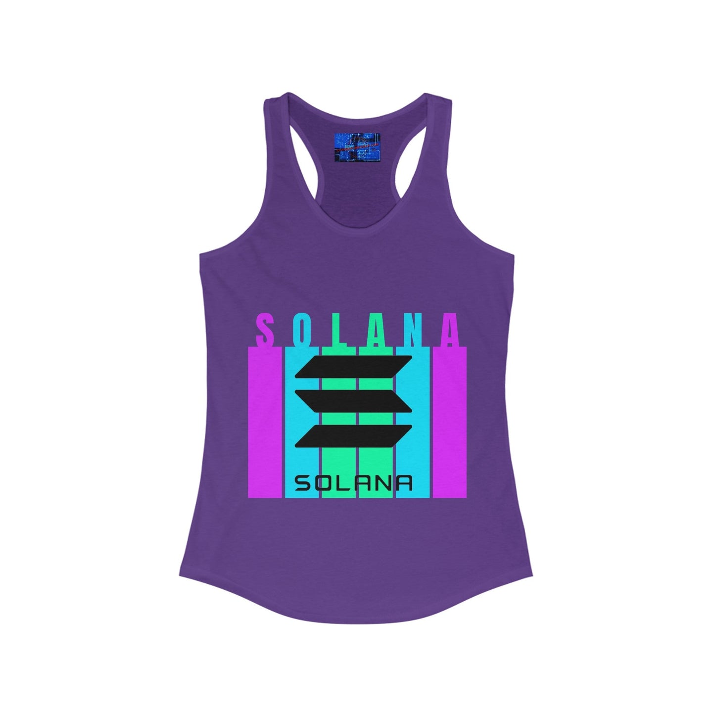 Solana (SOL) Freedom Women's Racerback Tank Top by cypherpunkgear – cypherpunkgear.com | Cypherpunk Merch
