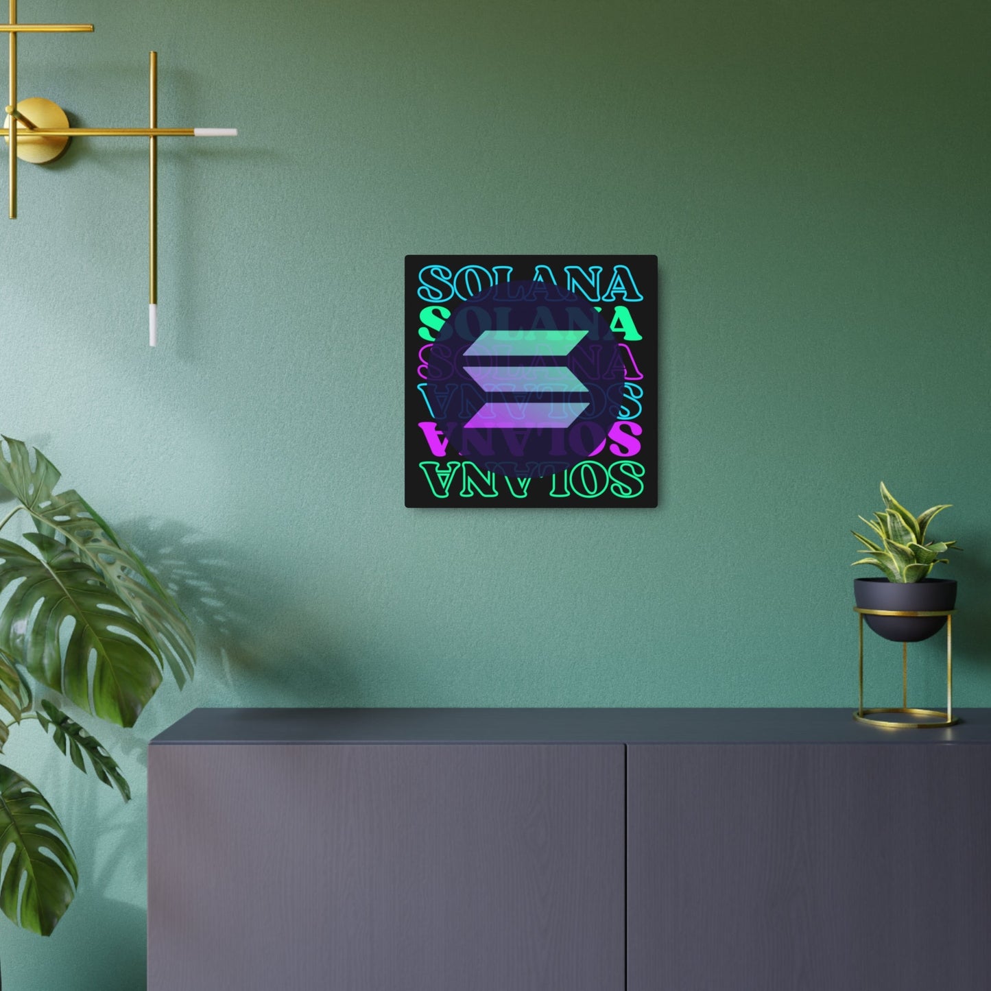 Solana Solana Solana (SOL) Metal Art Sign by cypherpunkgear – cypherpunkgear.com | Cypherpunk Merch