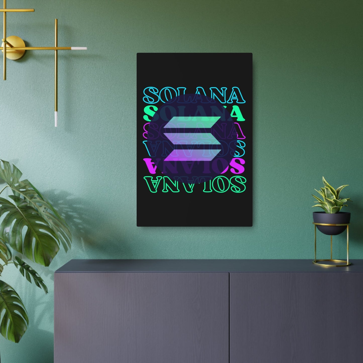 Solana Solana Solana (SOL) Metal Art Sign by cypherpunkgear – cypherpunkgear.com | Cypherpunk Merch