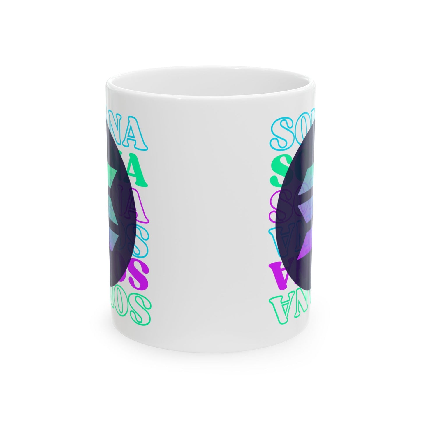 Solana Solana Solana (SOL) White Mug by cypherpunkgear – cypherpunkgear.com | Cypherpunk Merch